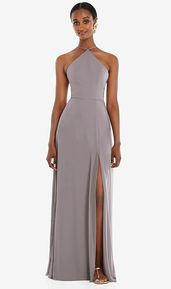 diamond halter maxi dress with adjustable straps