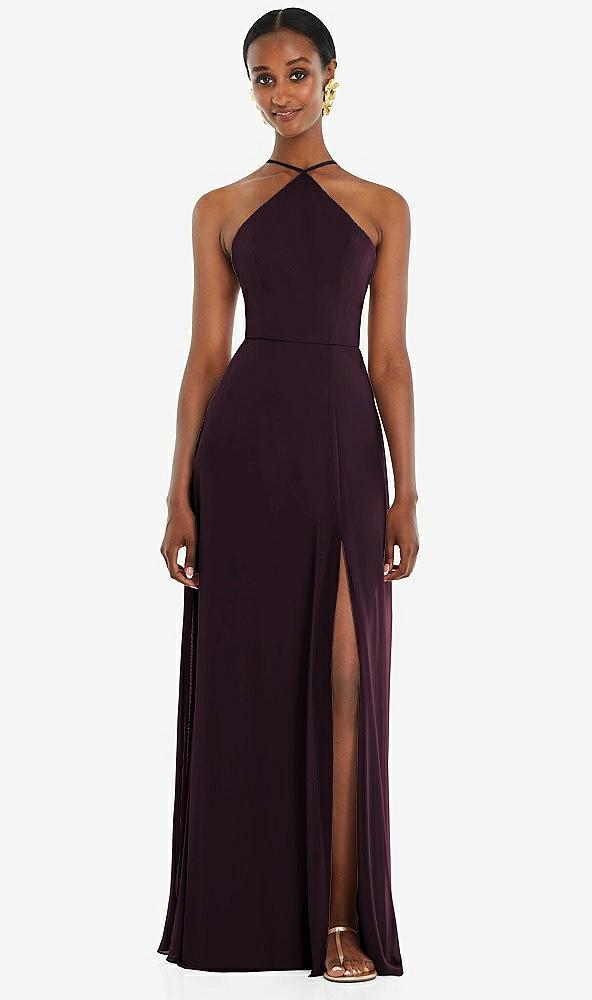diamond halter maxi dress with adjustable straps