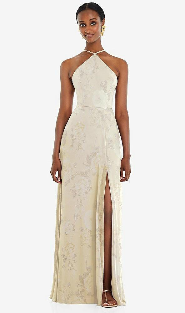 diamond halter maxi dress with adjustable straps