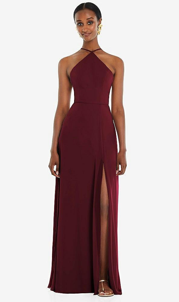 diamond halter maxi dress with adjustable straps
