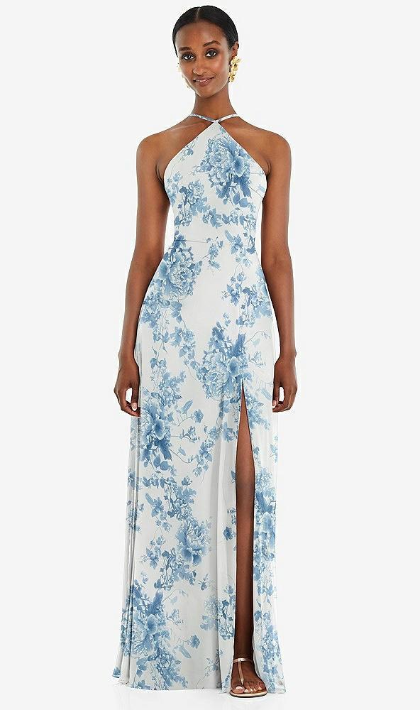 diamond halter maxi dress with adjustable straps