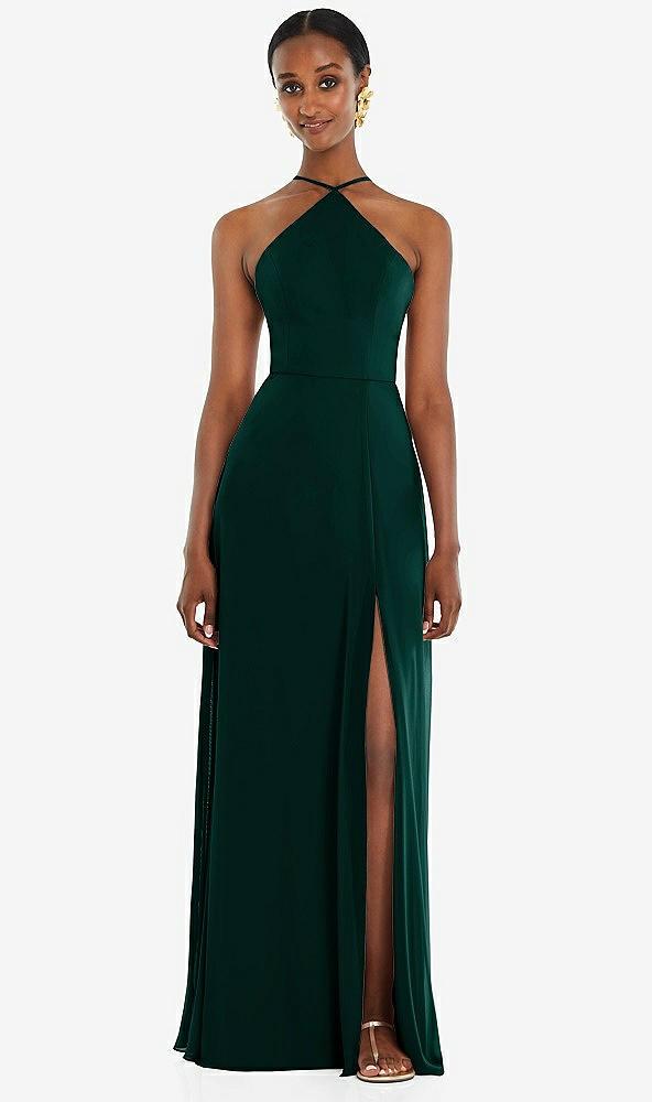 diamond halter maxi dress with adjustable straps