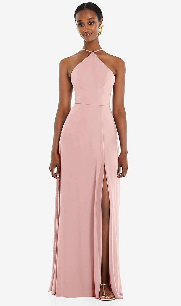 diamond halter maxi dress with adjustable straps