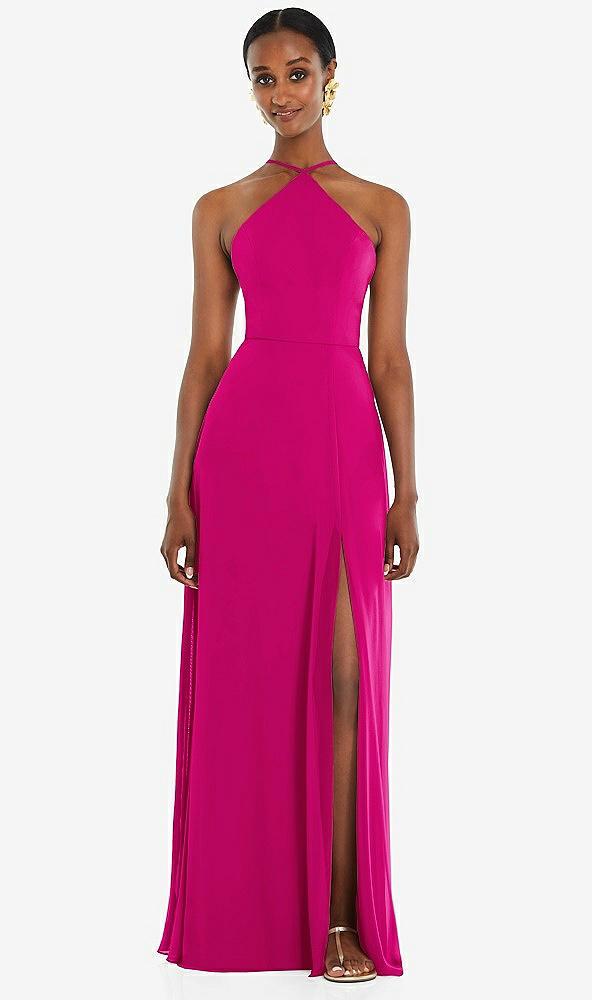 diamond halter maxi dress with adjustable straps