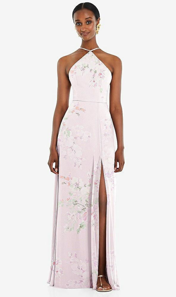 diamond halter maxi dress with adjustable straps