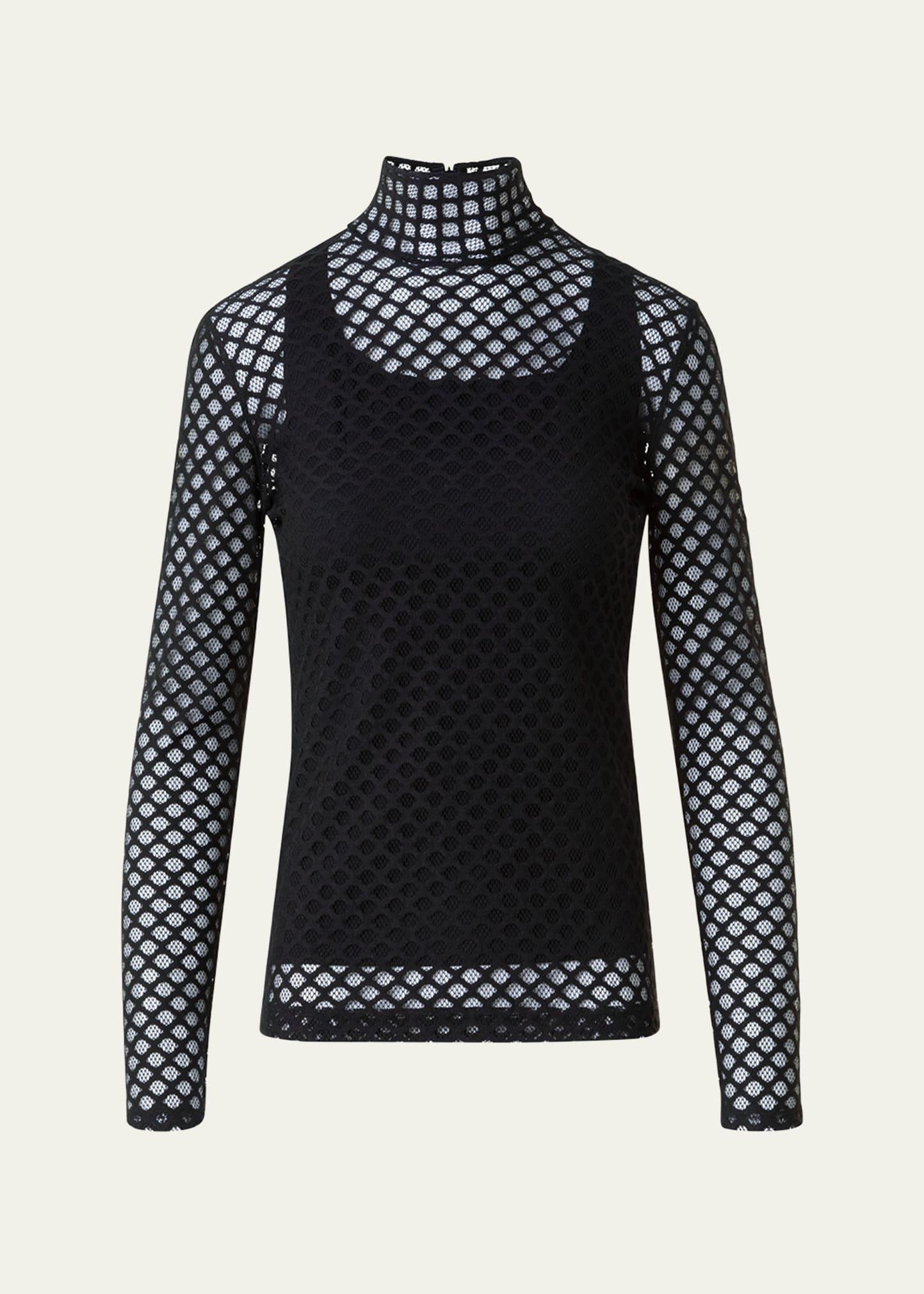 diamond mesh jersey long-sleeve shirt