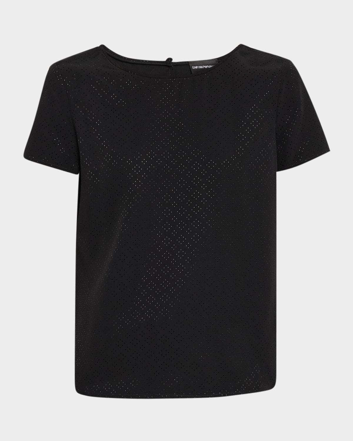 diamond-textured viscose satin tee