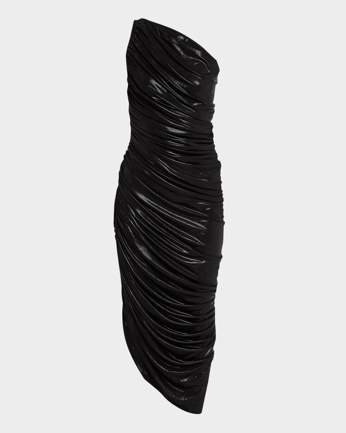 diana asymmetric ruched gown