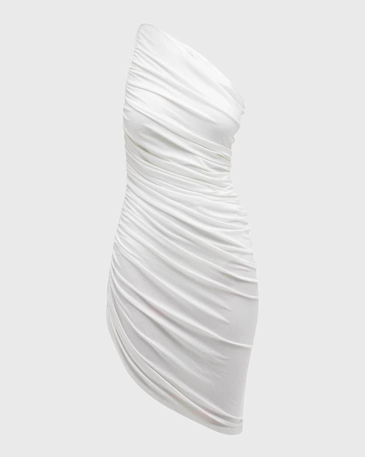 diana one-shoulder asymmetric mini dress