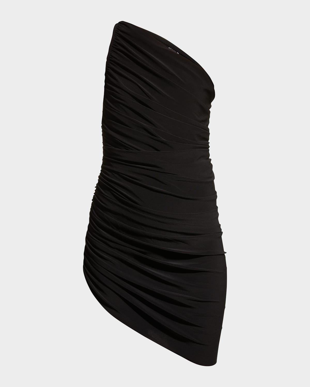 diana one-shoulder ruched mini dress