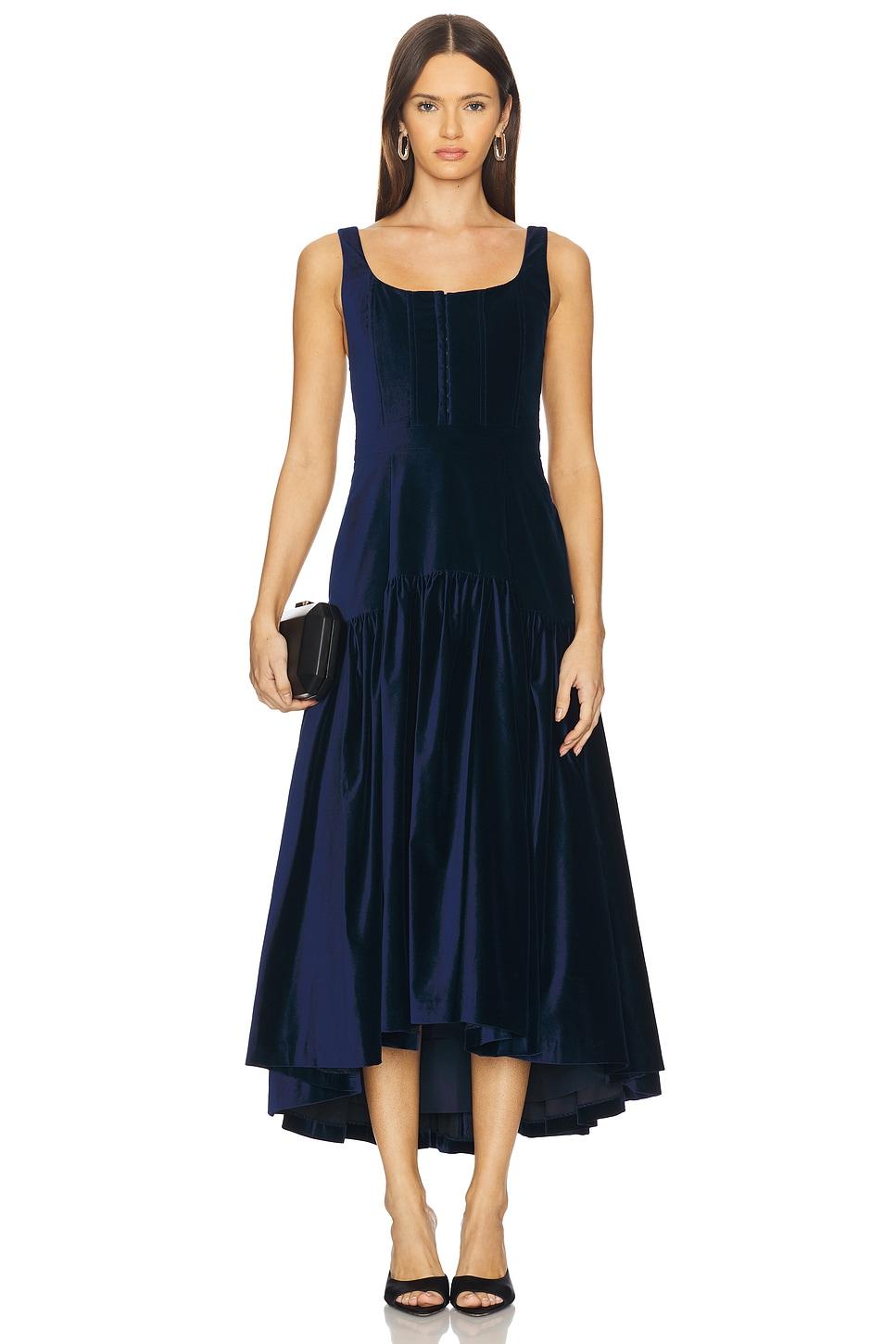 diana sleeveless structured midi dress