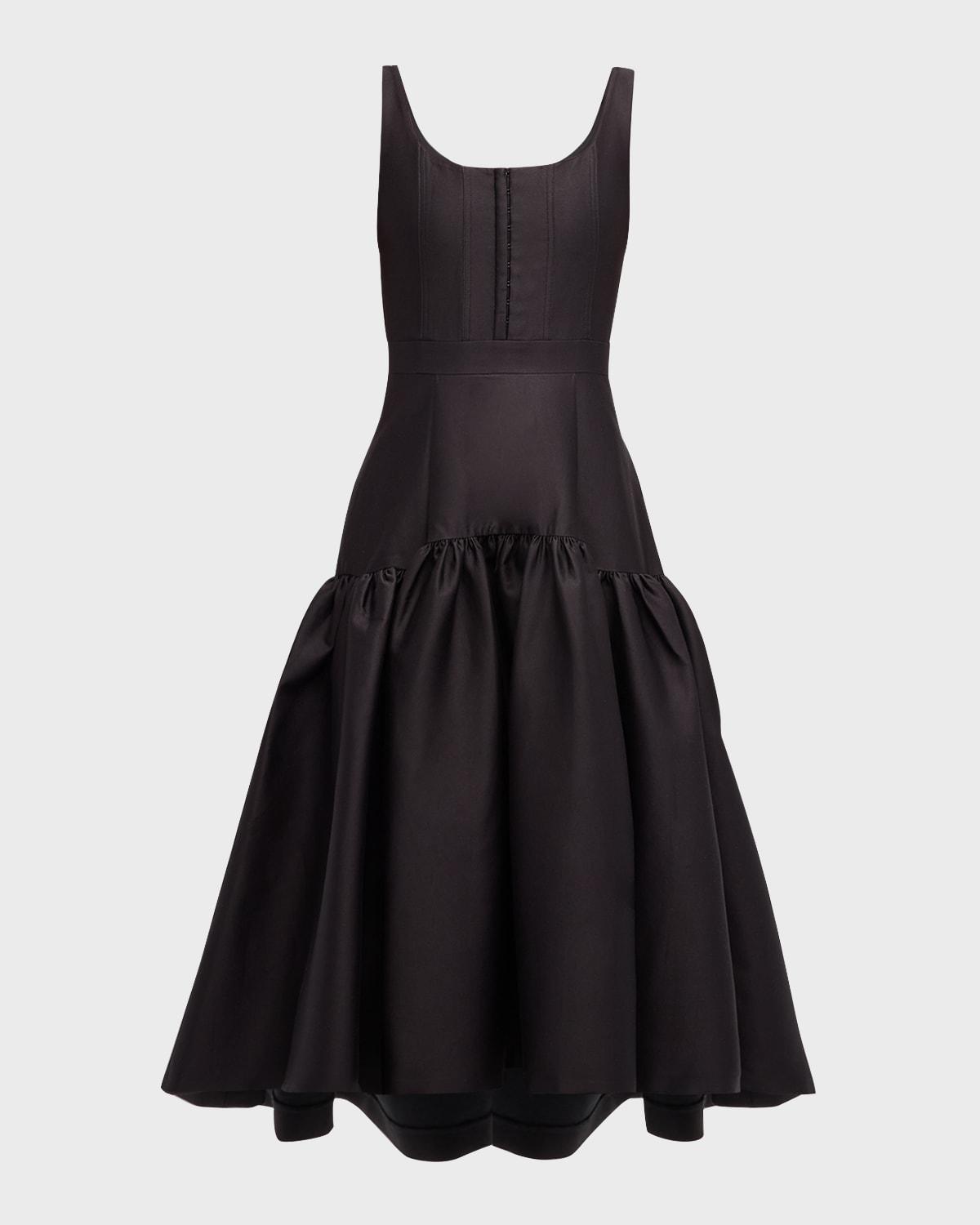 diana sleeveless structured midi dress