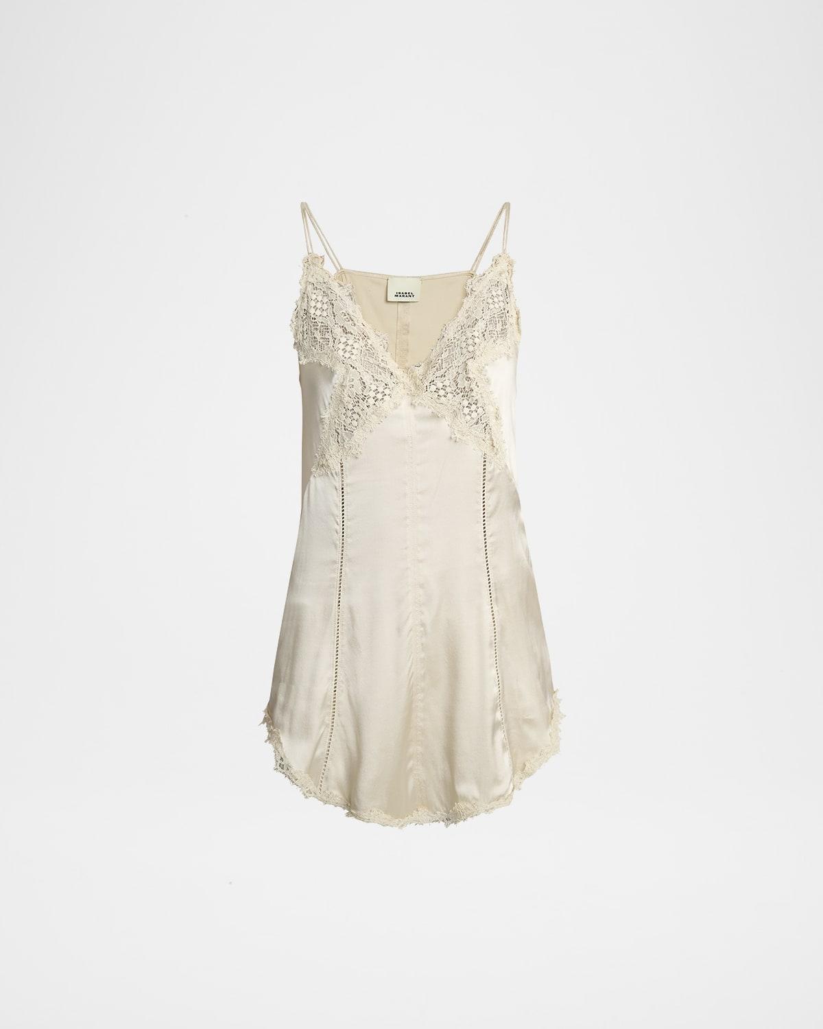 diandra lace inset silk top