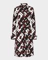 diane belted geometric-print shirtdress