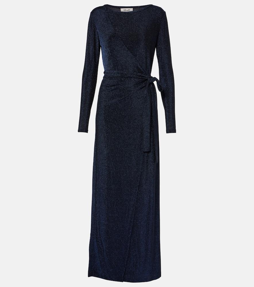 diane von furstenberg simona lamé wrap dress