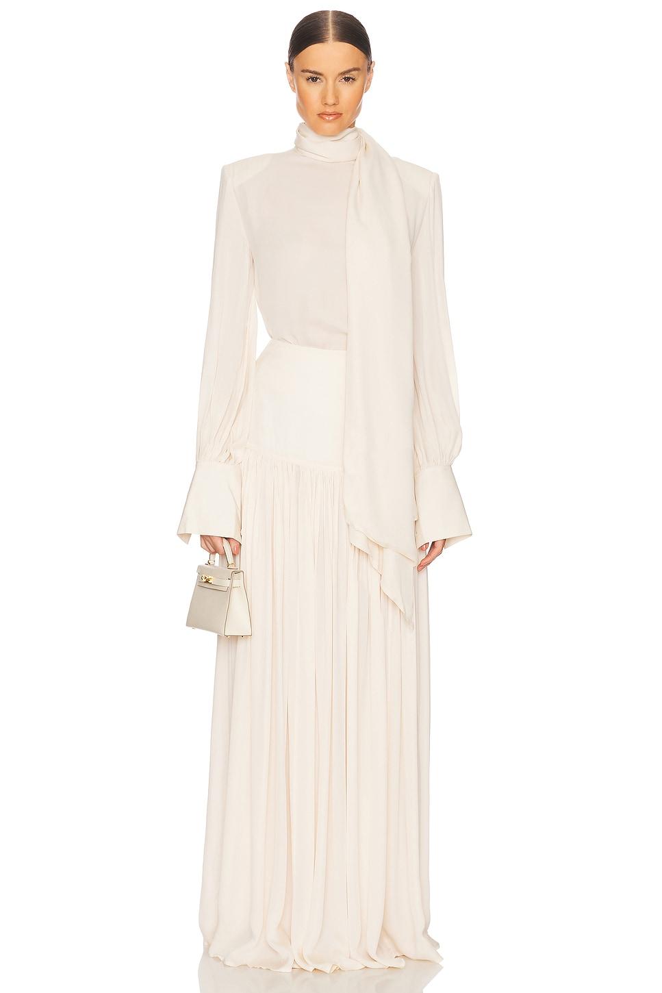 diaphanous scarf blouse