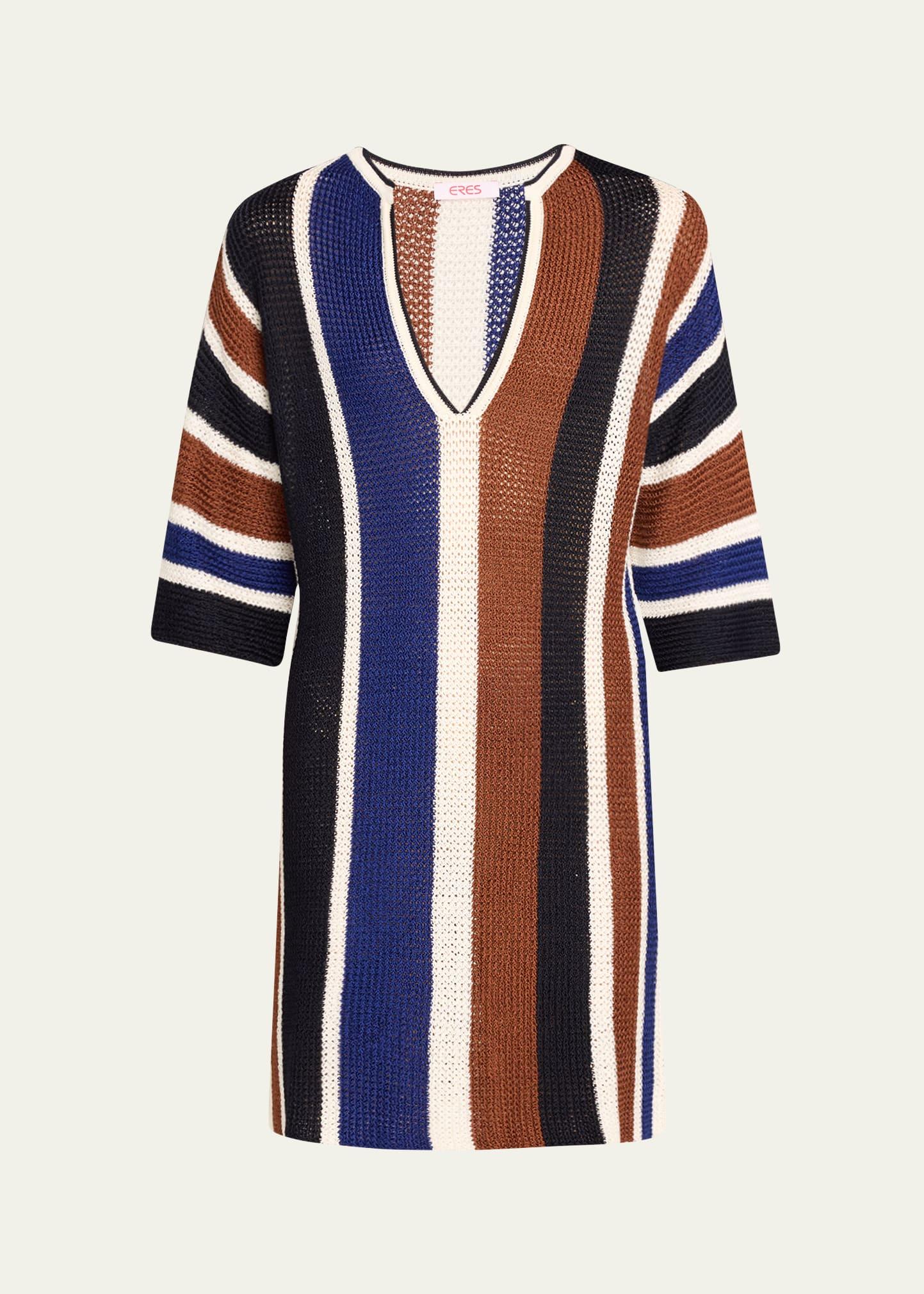diego striped knit mini dress