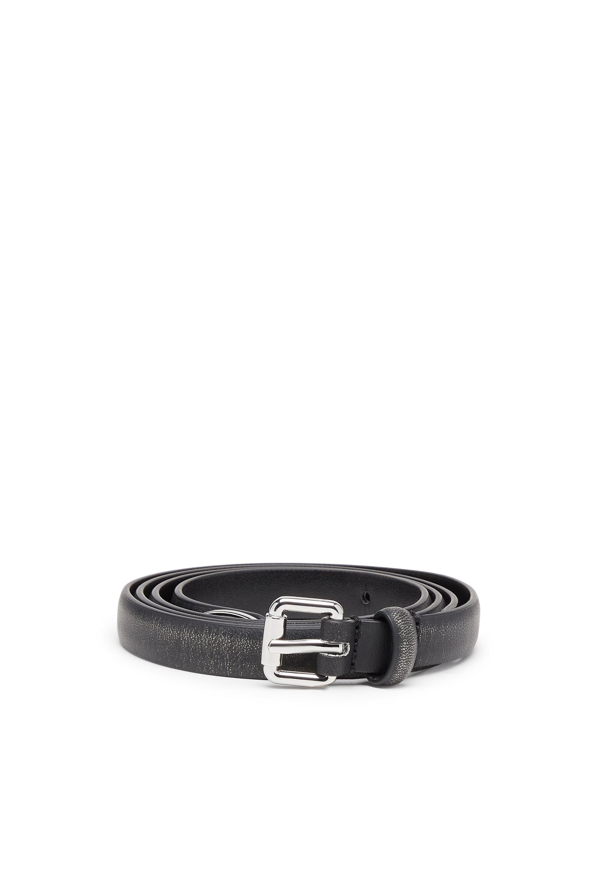 diesel - 1.4cm belt with slim buckle - belts - woman - black
