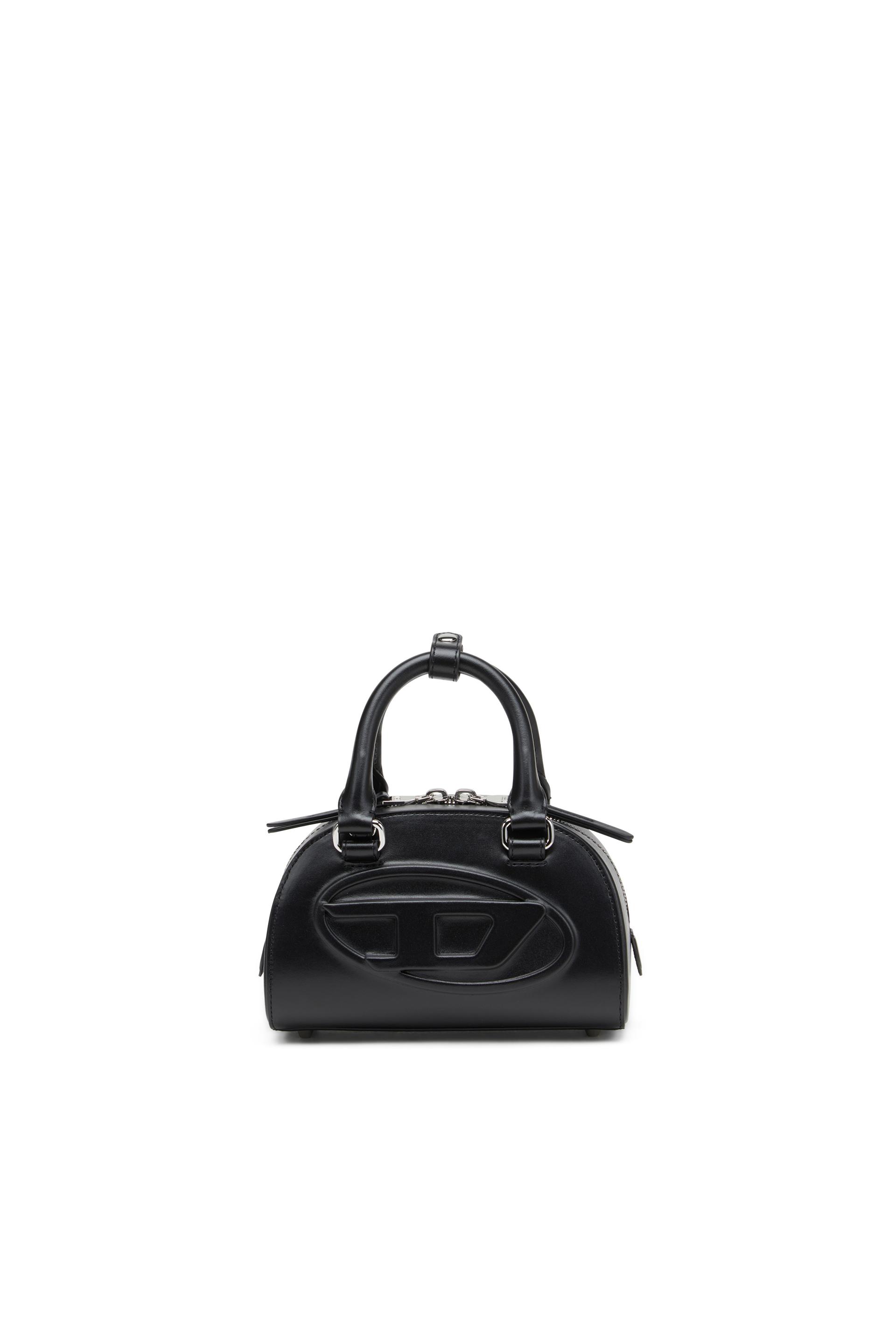 diesel - 1dr dome-leather mini bowling bag - crossbody bags - woman - black