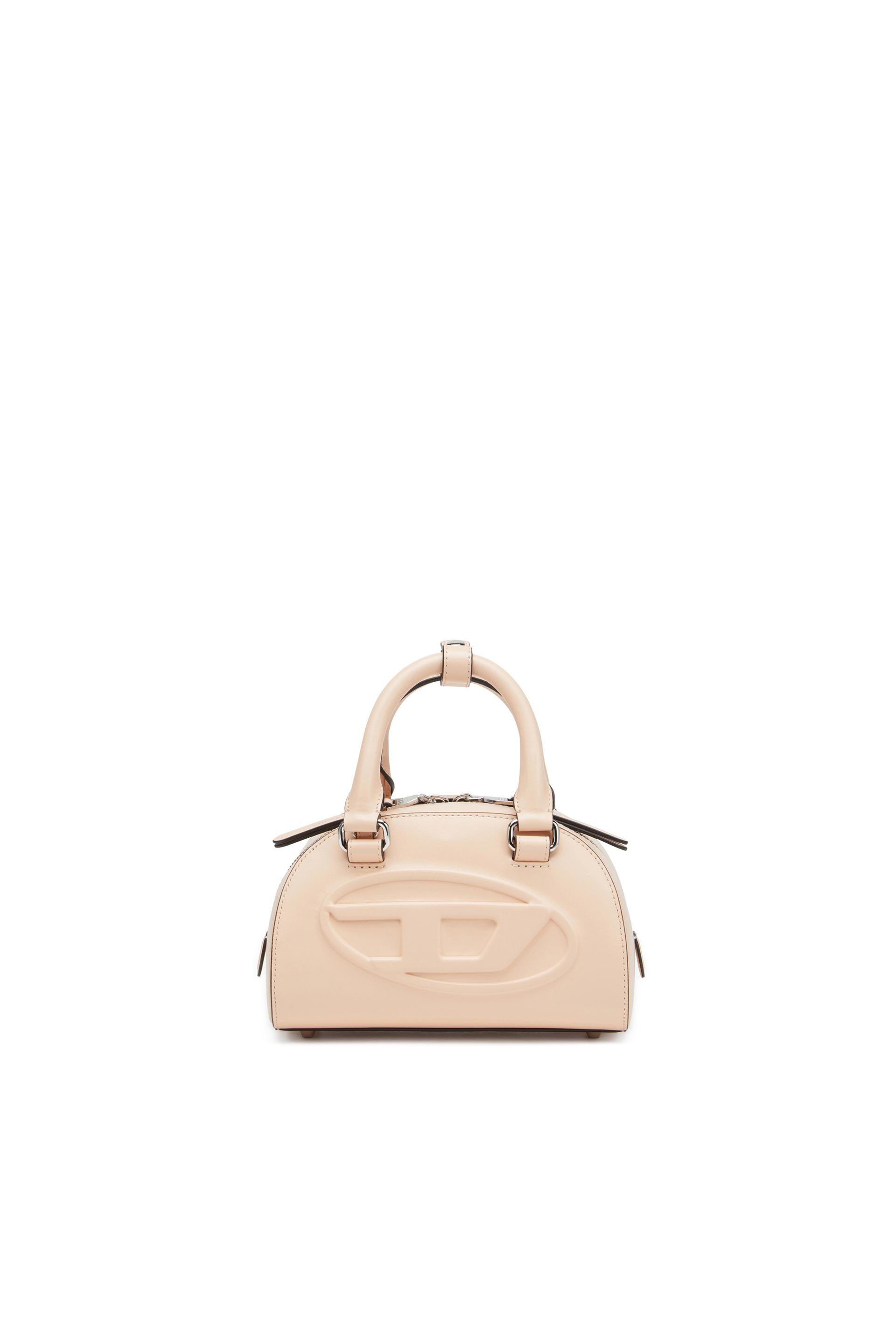 diesel - 1dr dome-leather mini bowling bag - crossbody bags - woman - pink
