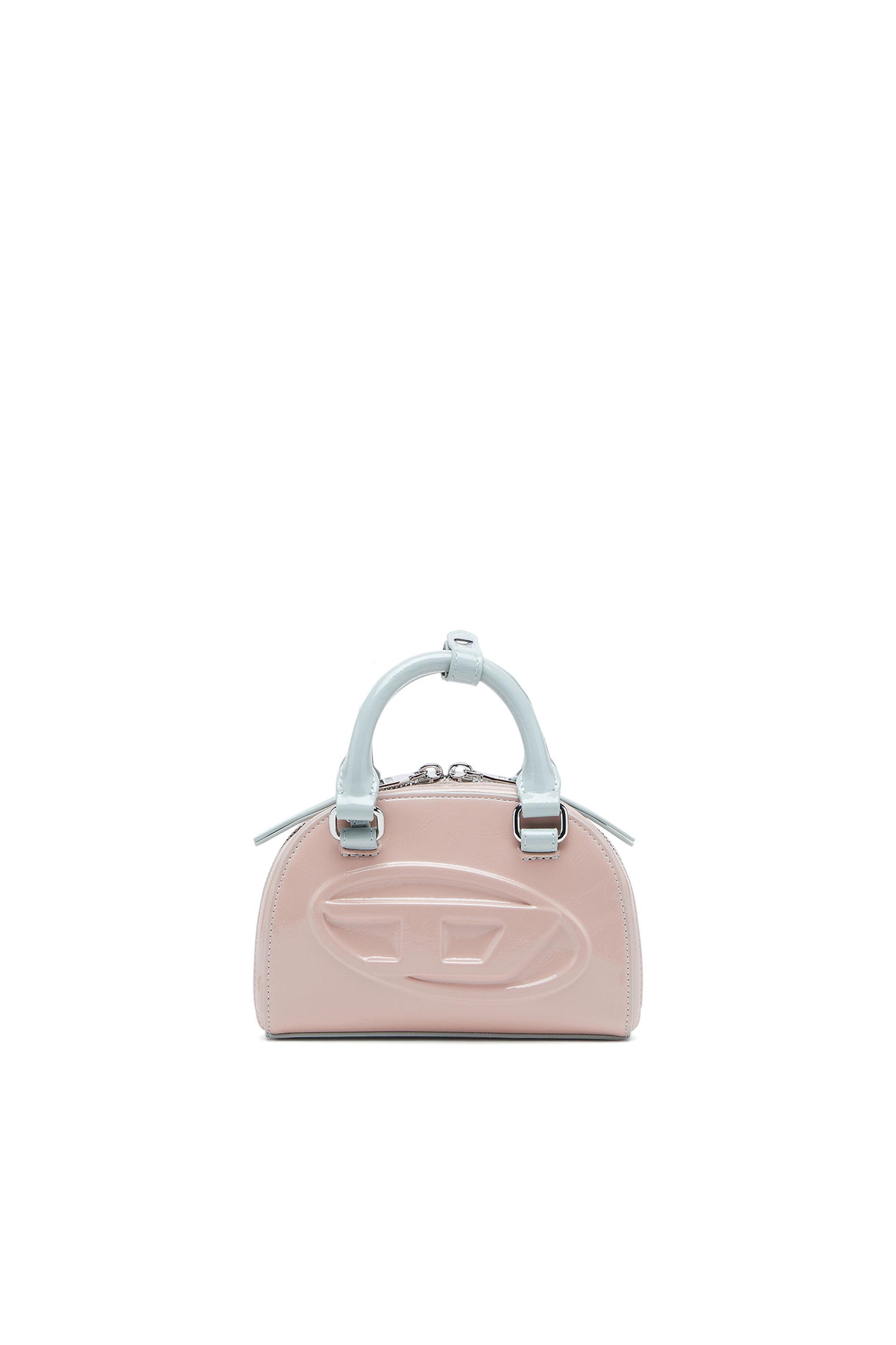 diesel - 1dr dome-mini crossbody bag with naplak effect - crossbody bags - woman - pink