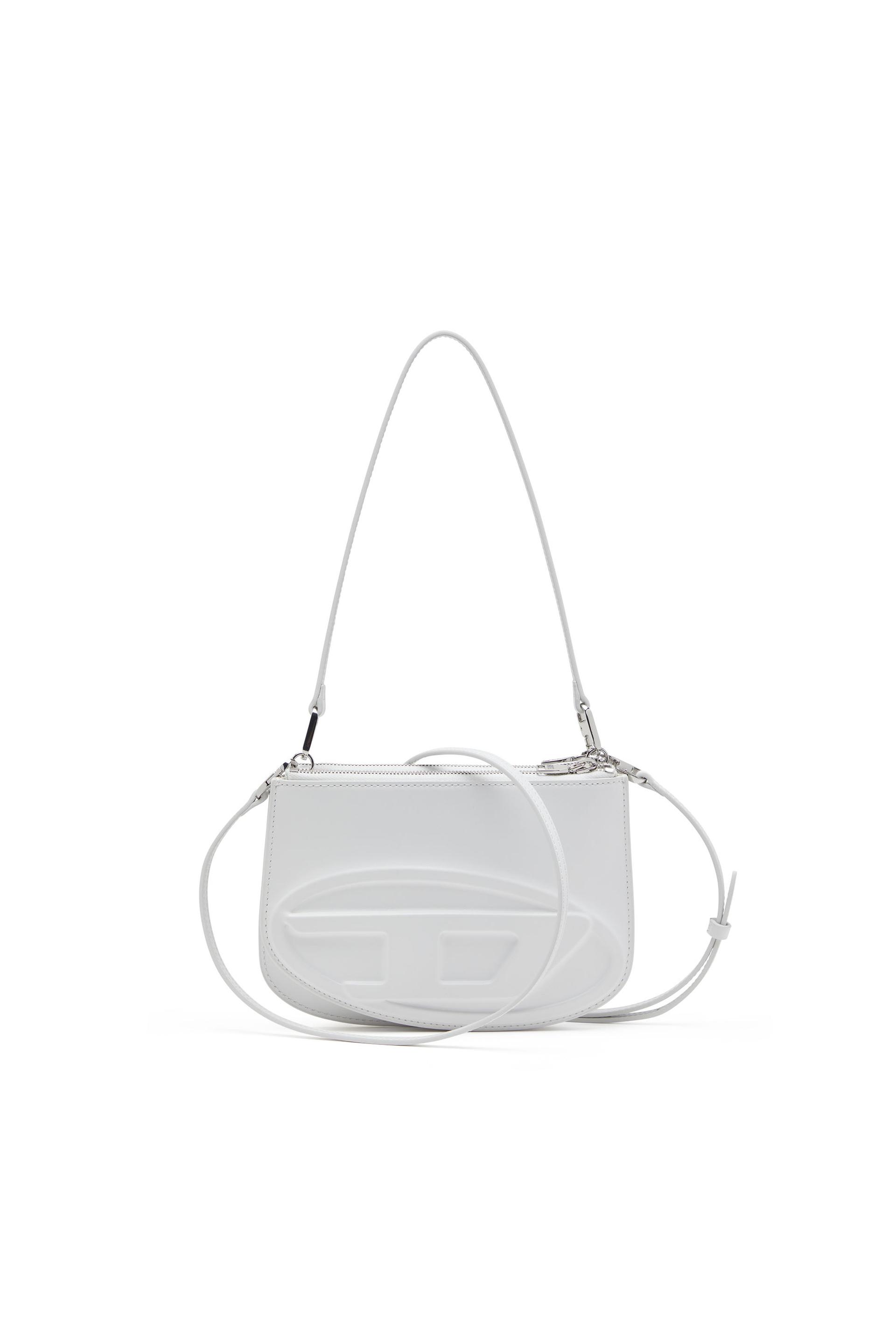 diesel - 1dr twin-double-pouch shoulder bag in printed leather - shoulder bags - woman - white