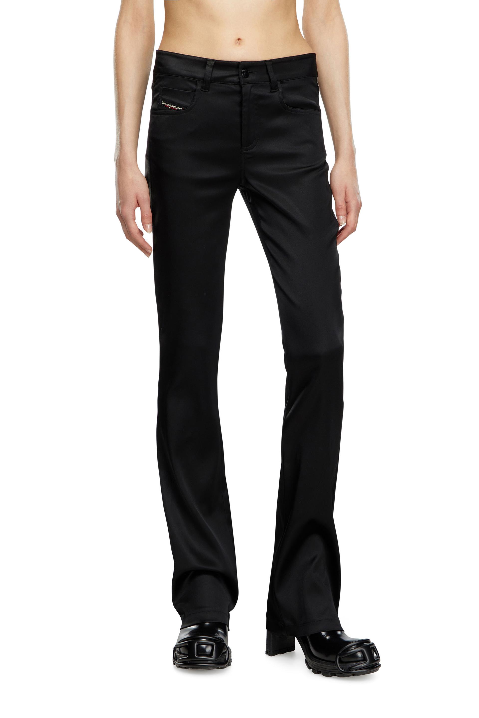 diesel - 5-pocket pants in stretch satin - pants - woman - black