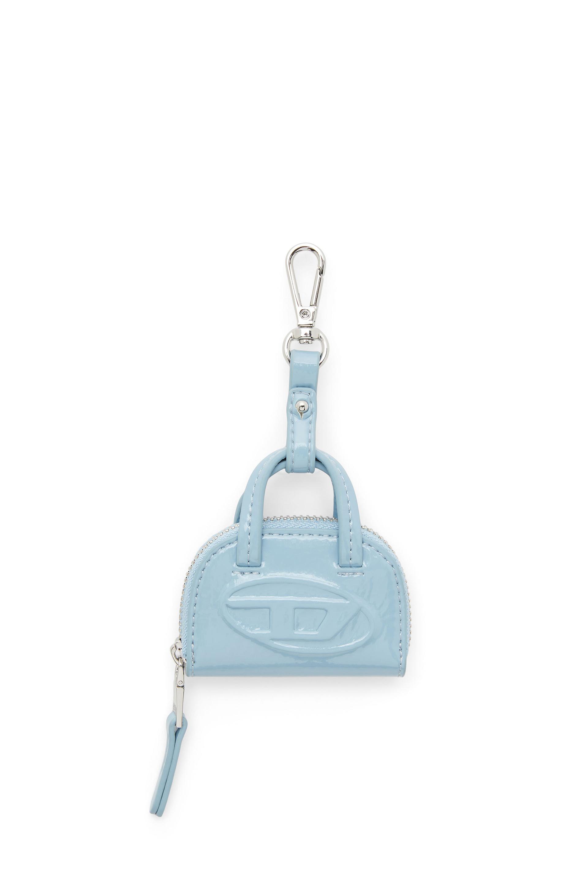 diesel - bag charm in glossy, crinkled naplak - charms and keyrings - woman - blue
