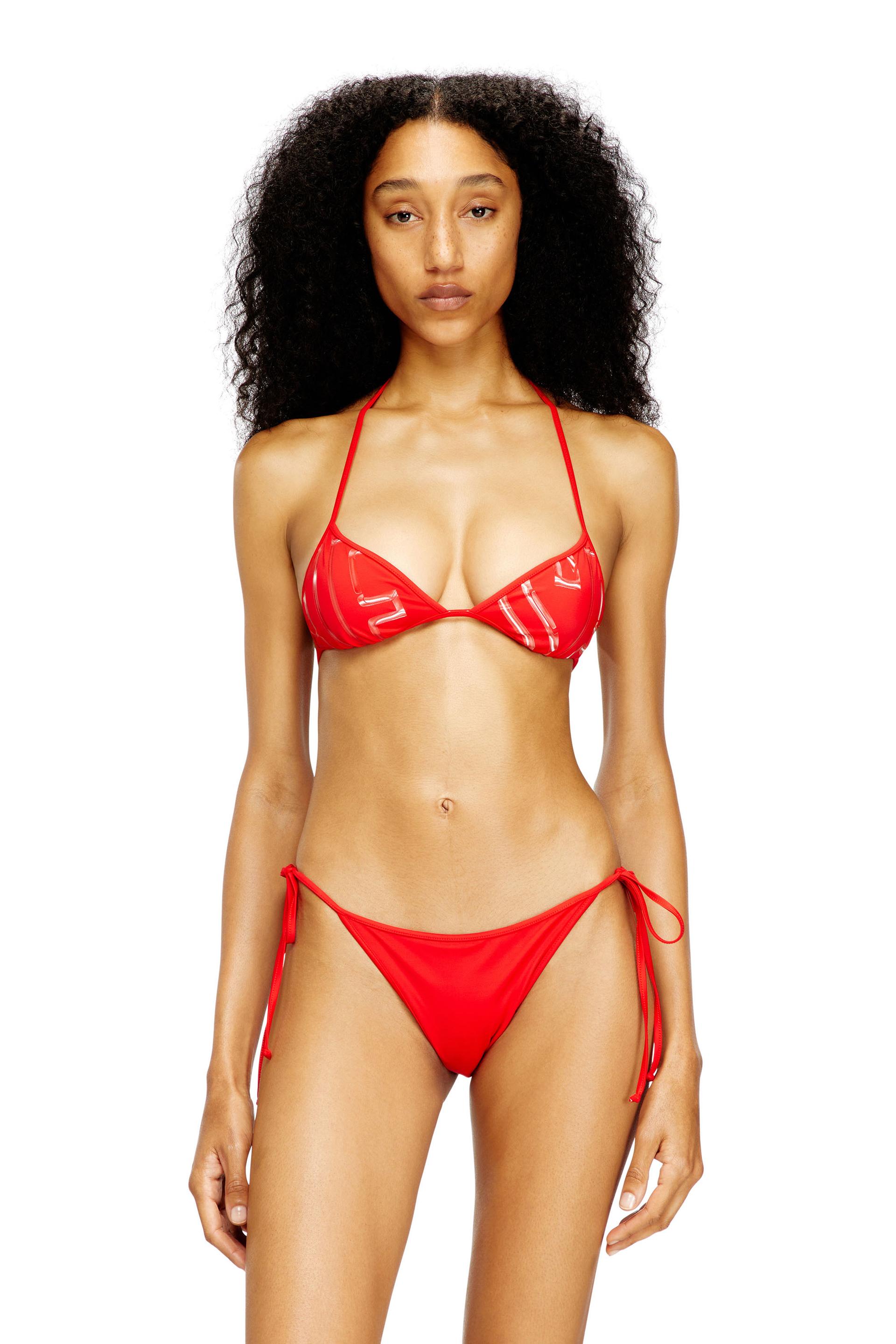 diesel - bikini top with graphic print - bras - woman - red