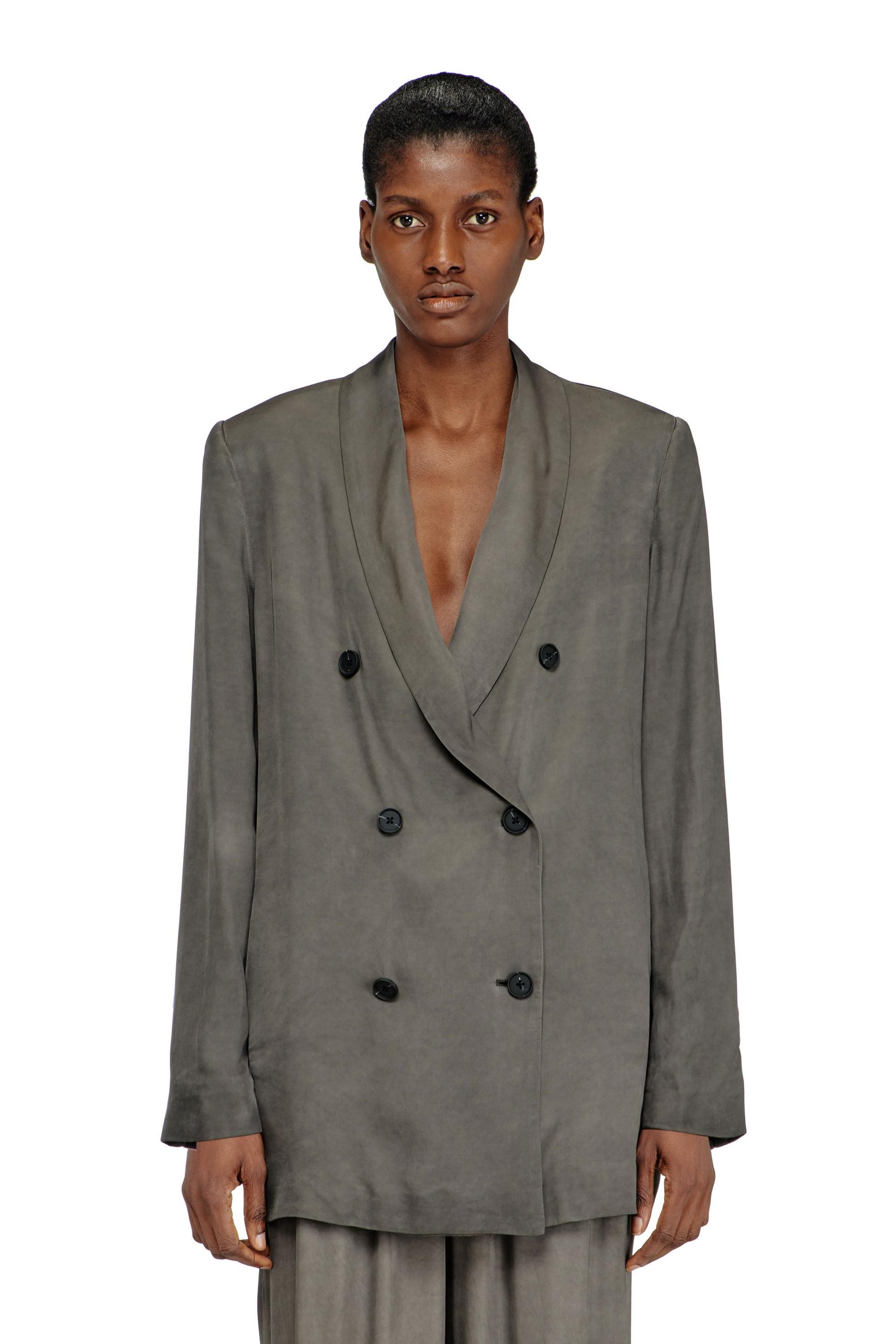 diesel - blazer in treated fluid viscose - jackets - woman - grey