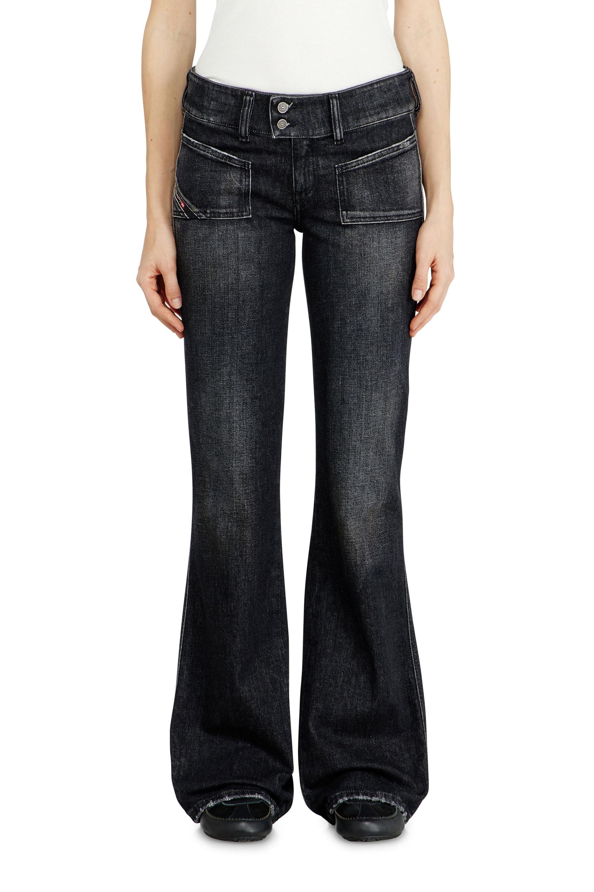 diesel - bootcut jeans low waist d-hush - jeans - woman - black