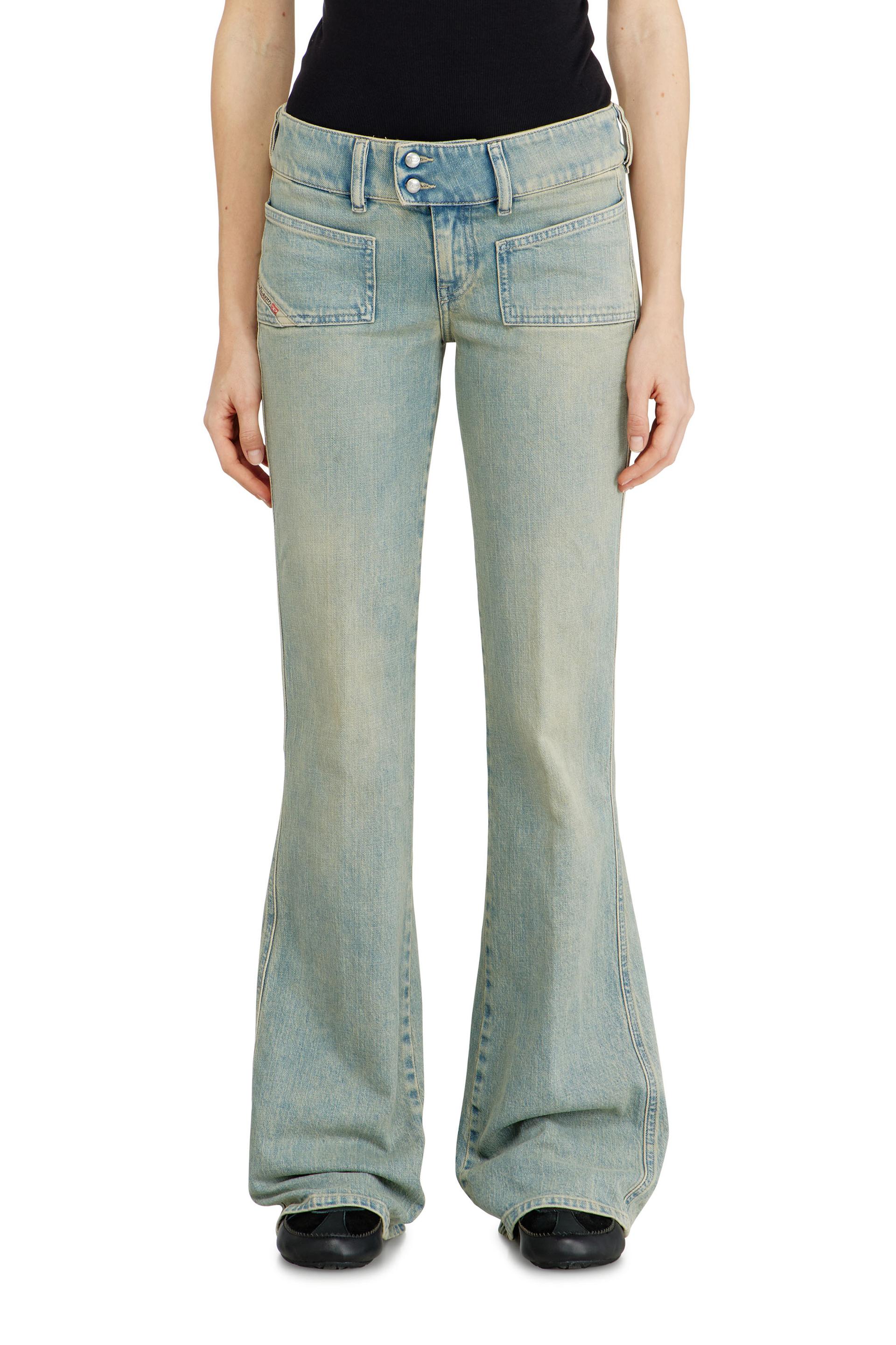diesel - bootcut jeans low waist d-hush - jeans - woman - blue