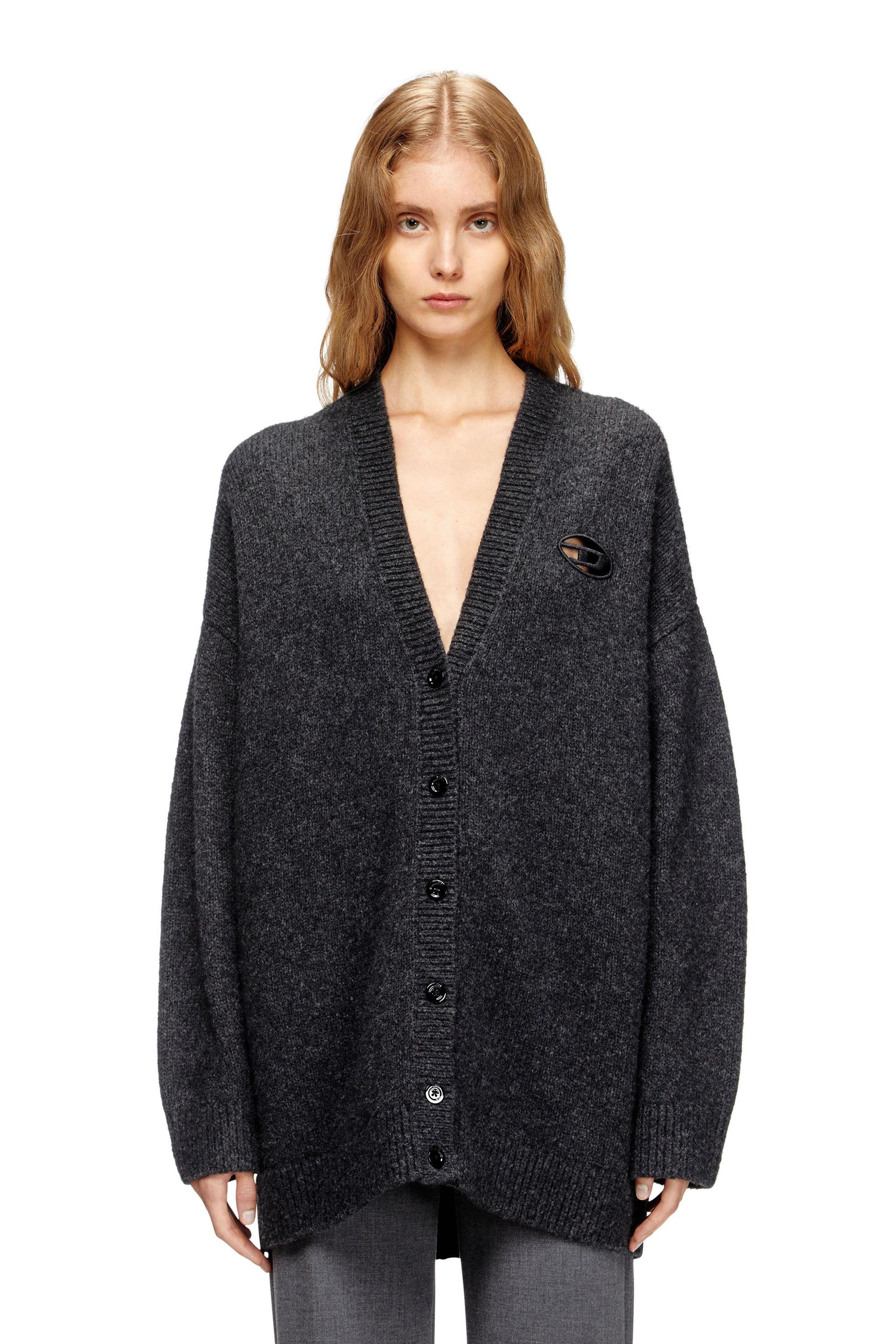 diesel - cardigan in wool and alpaca blend - knitwear - woman - multicolor