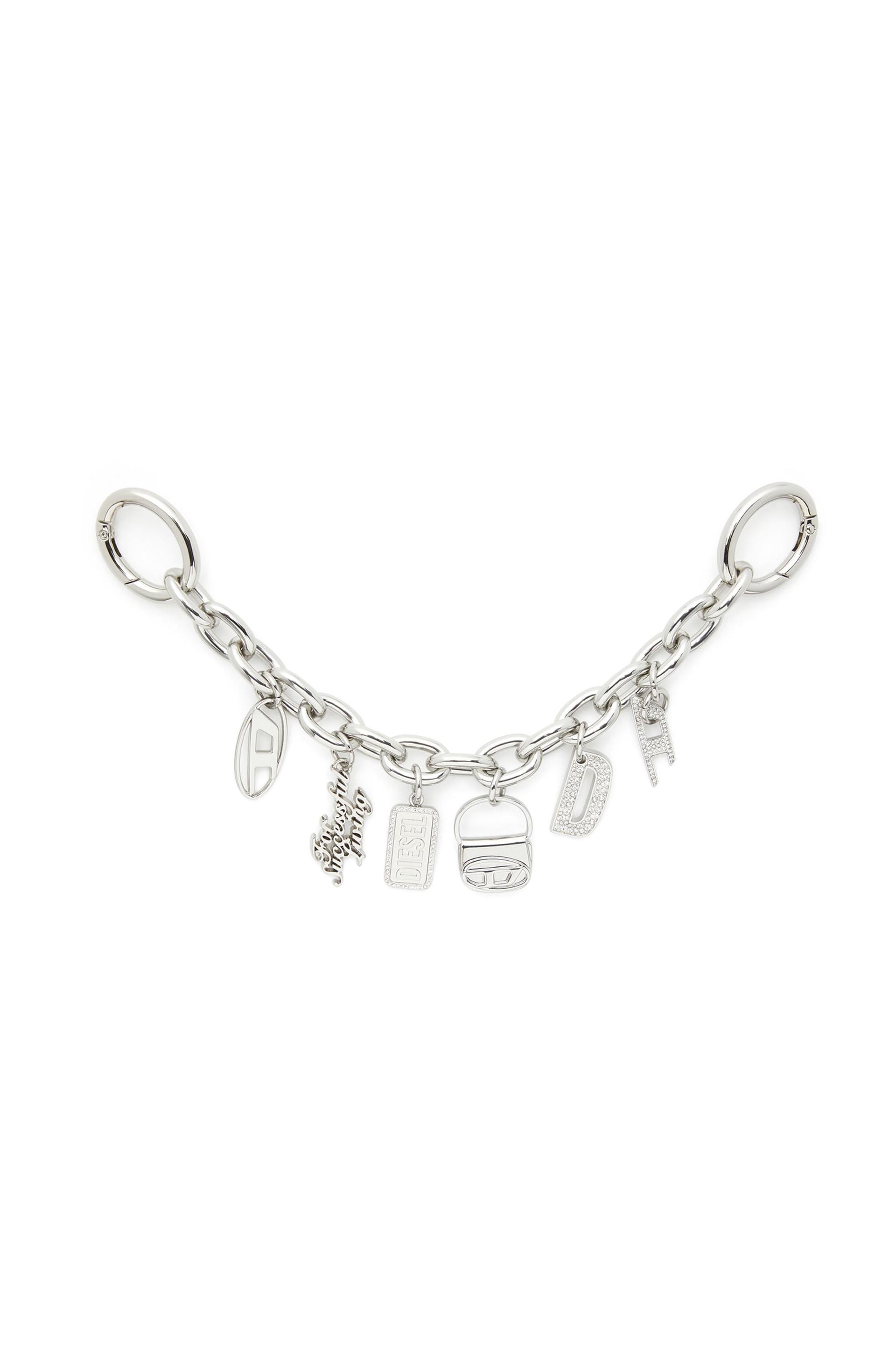 diesel - charm detachable chain - charms and keyrings - woman - silver