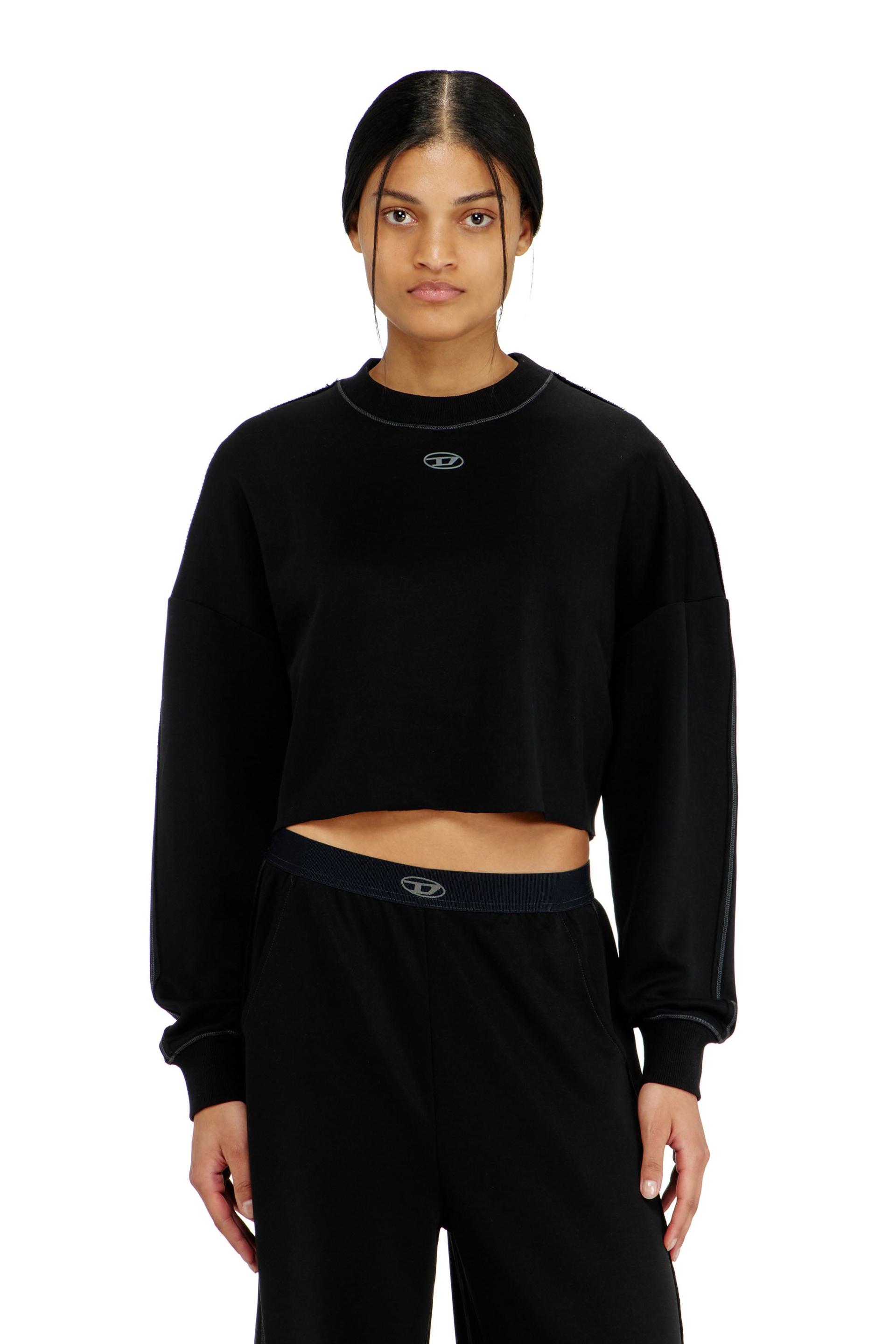 diesel - crop top in light stretch scuba - tops - woman - black
