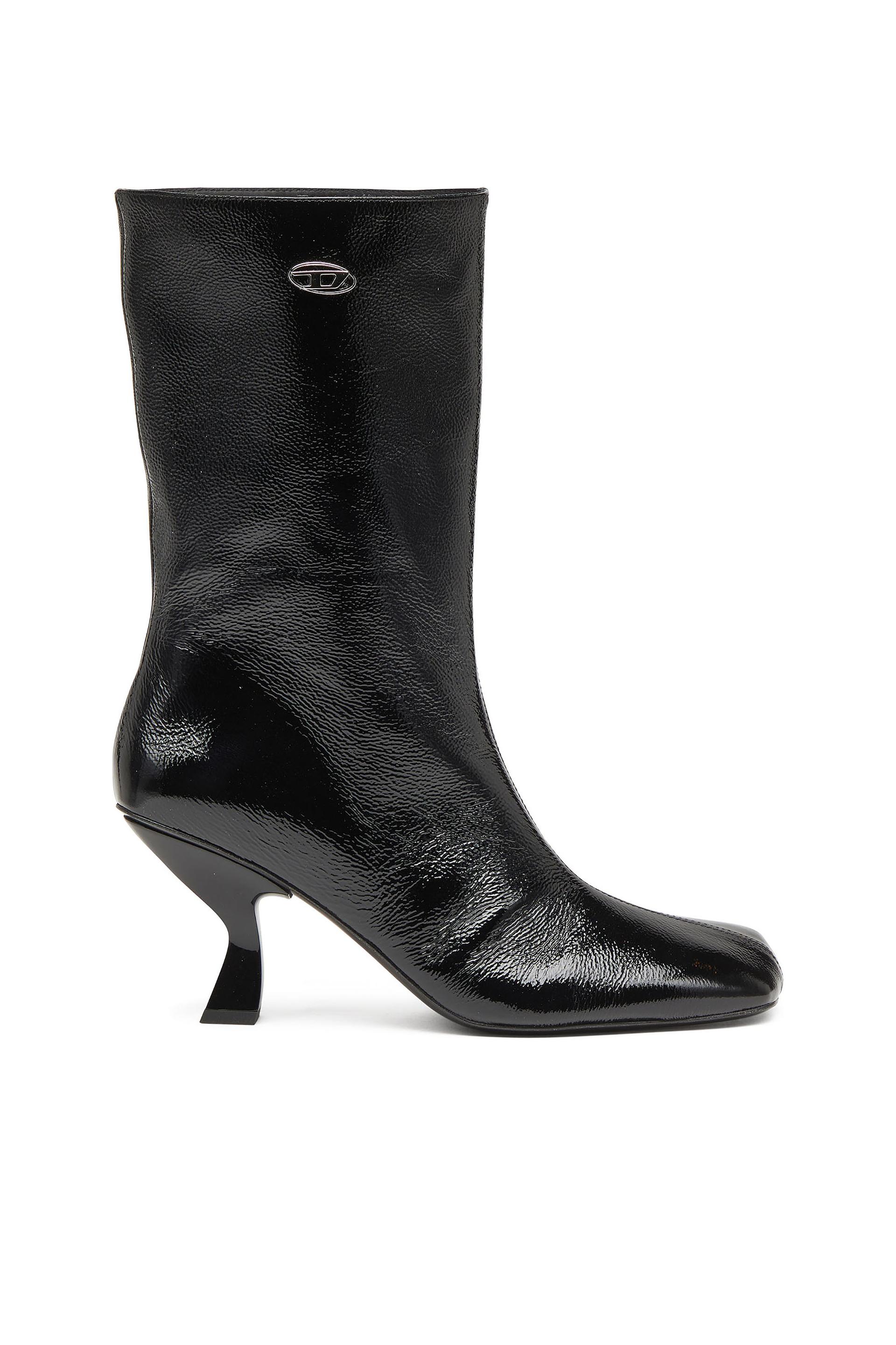 diesel - d-amber-square-toe ankle boots with naplak effect - boots - woman - black