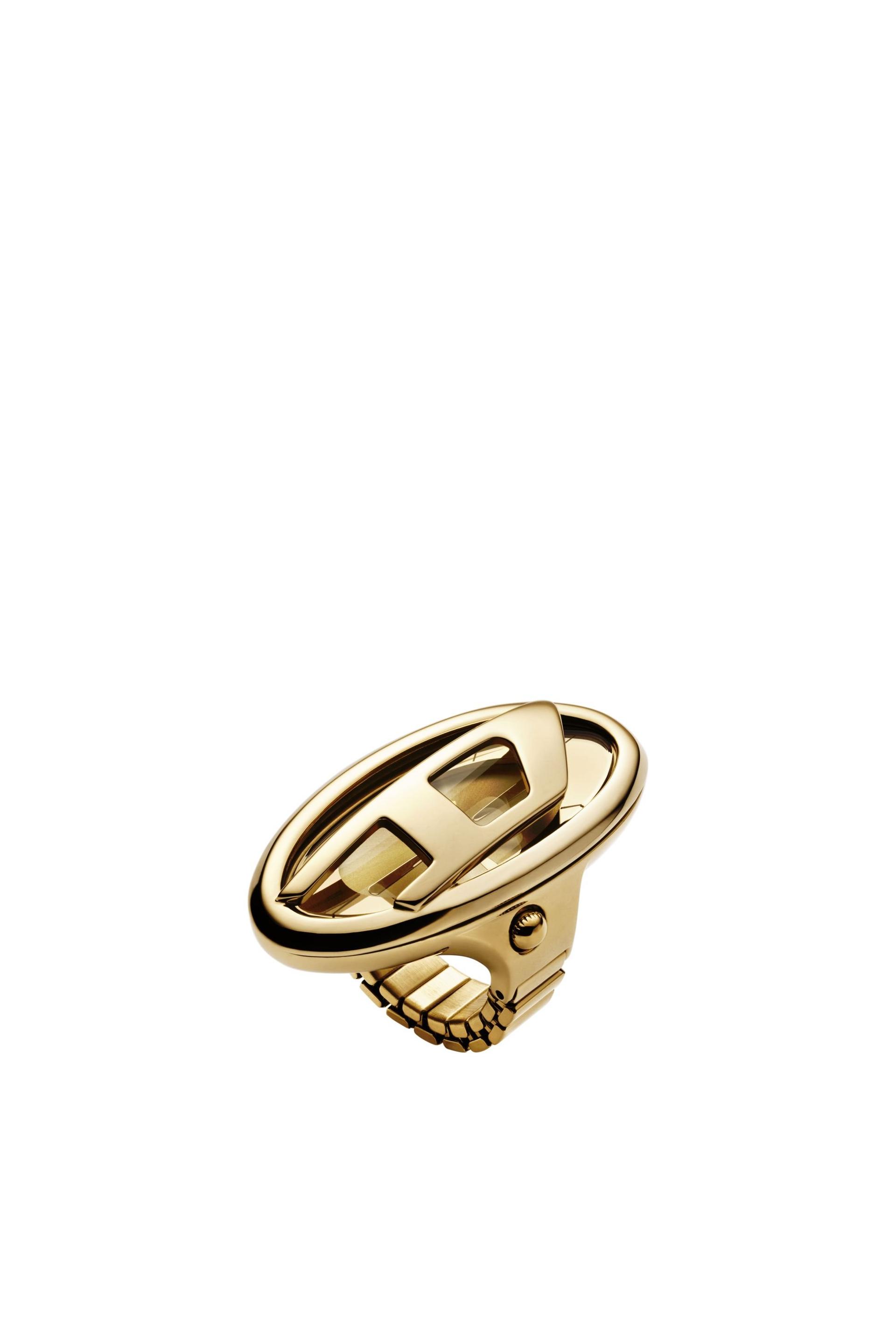 diesel - d-era gold-tone stainless steel ring watch - timeframes - woman - gold