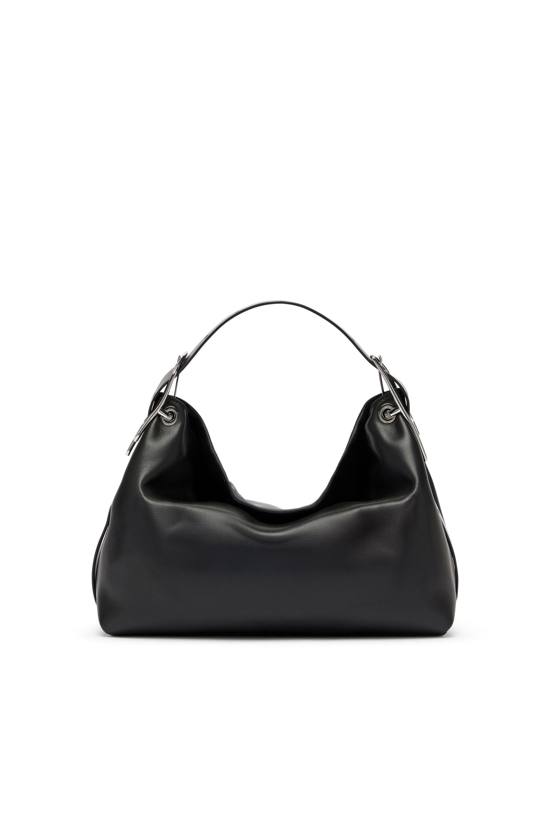 diesel - d-line-leather shoulder bag - shoulder bags - woman - black