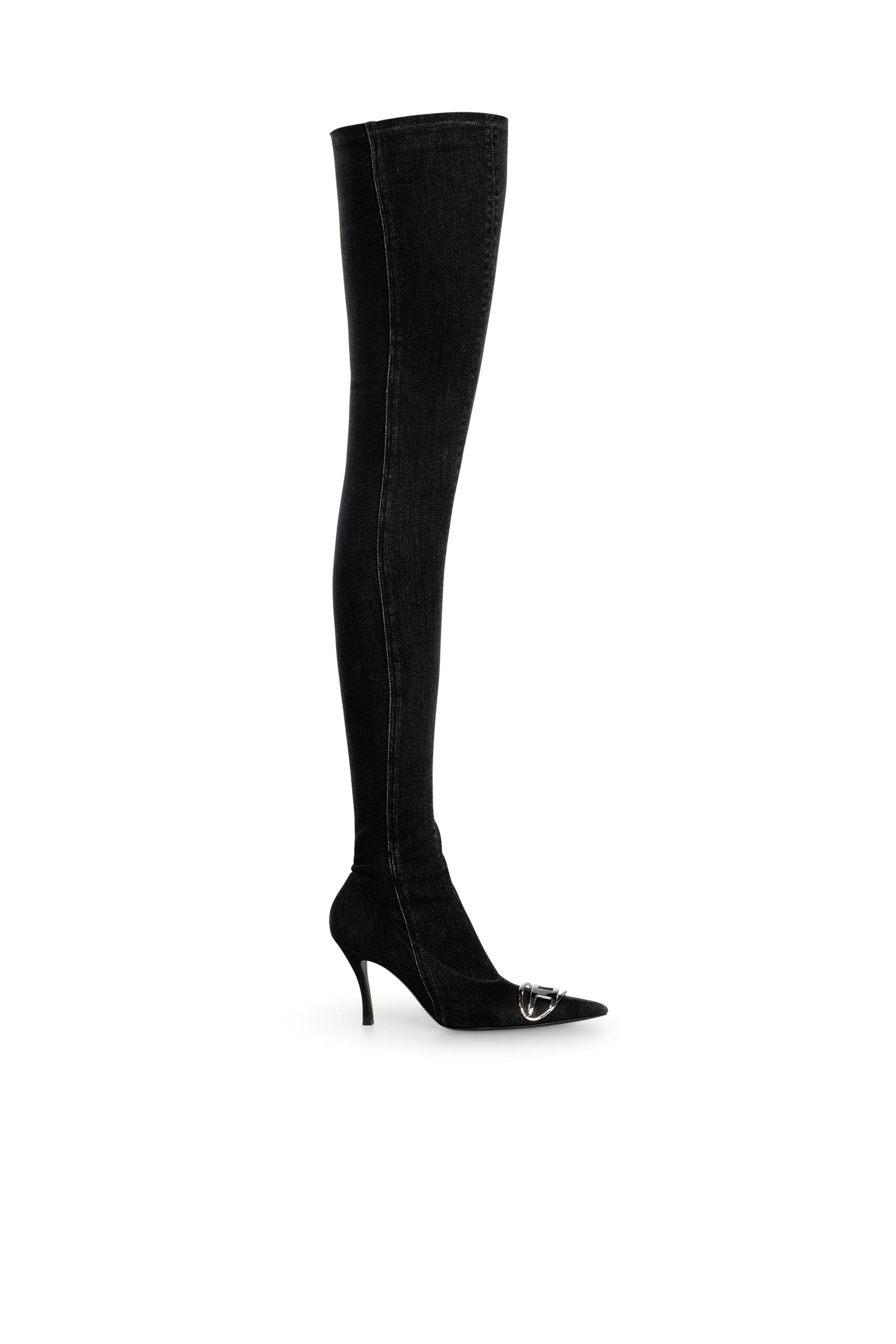 diesel - d-venus-over the knee boot - boots - woman - black