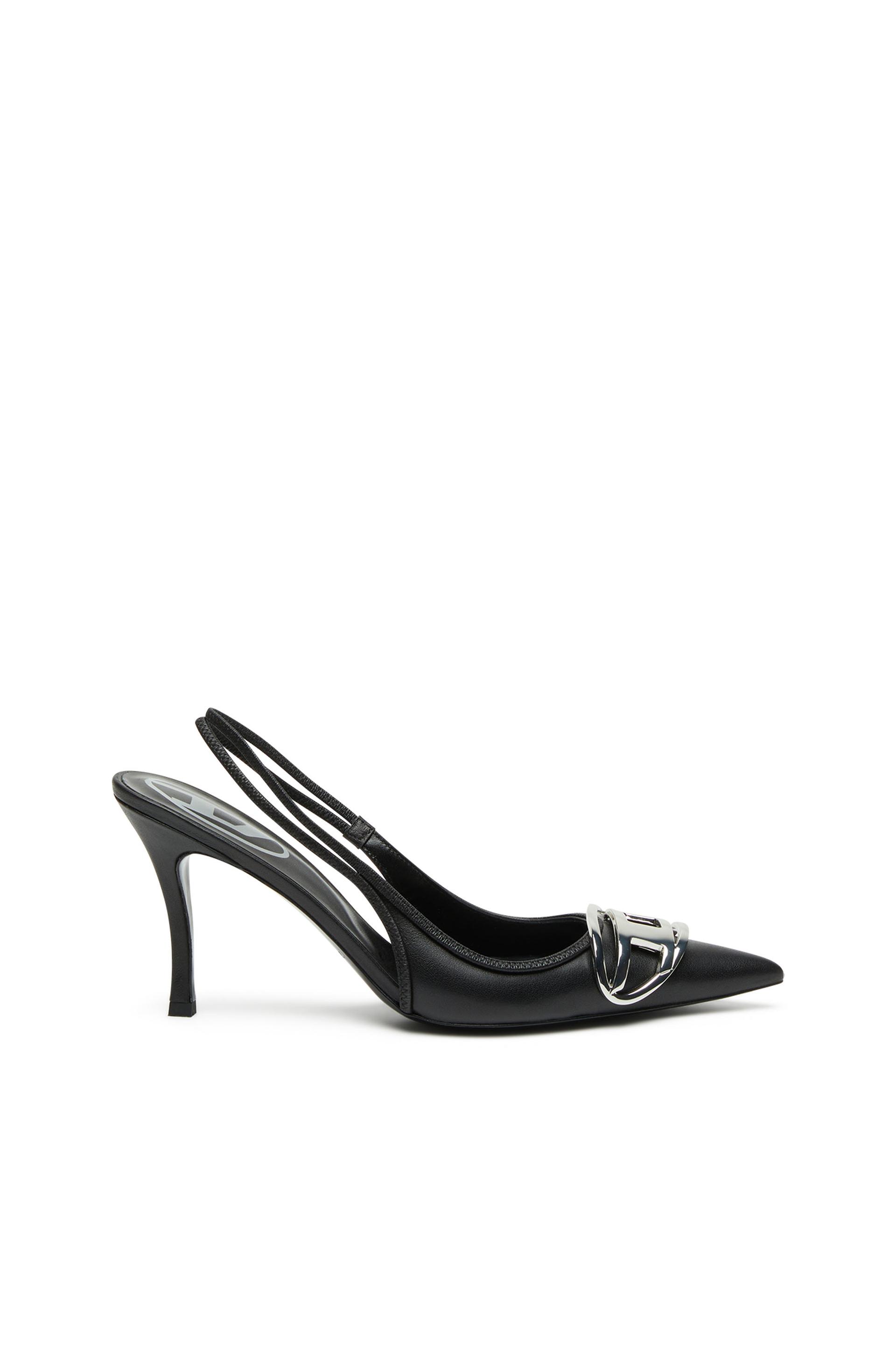 diesel - d-venus-slingback pumps in nappa leather - heels - woman - black