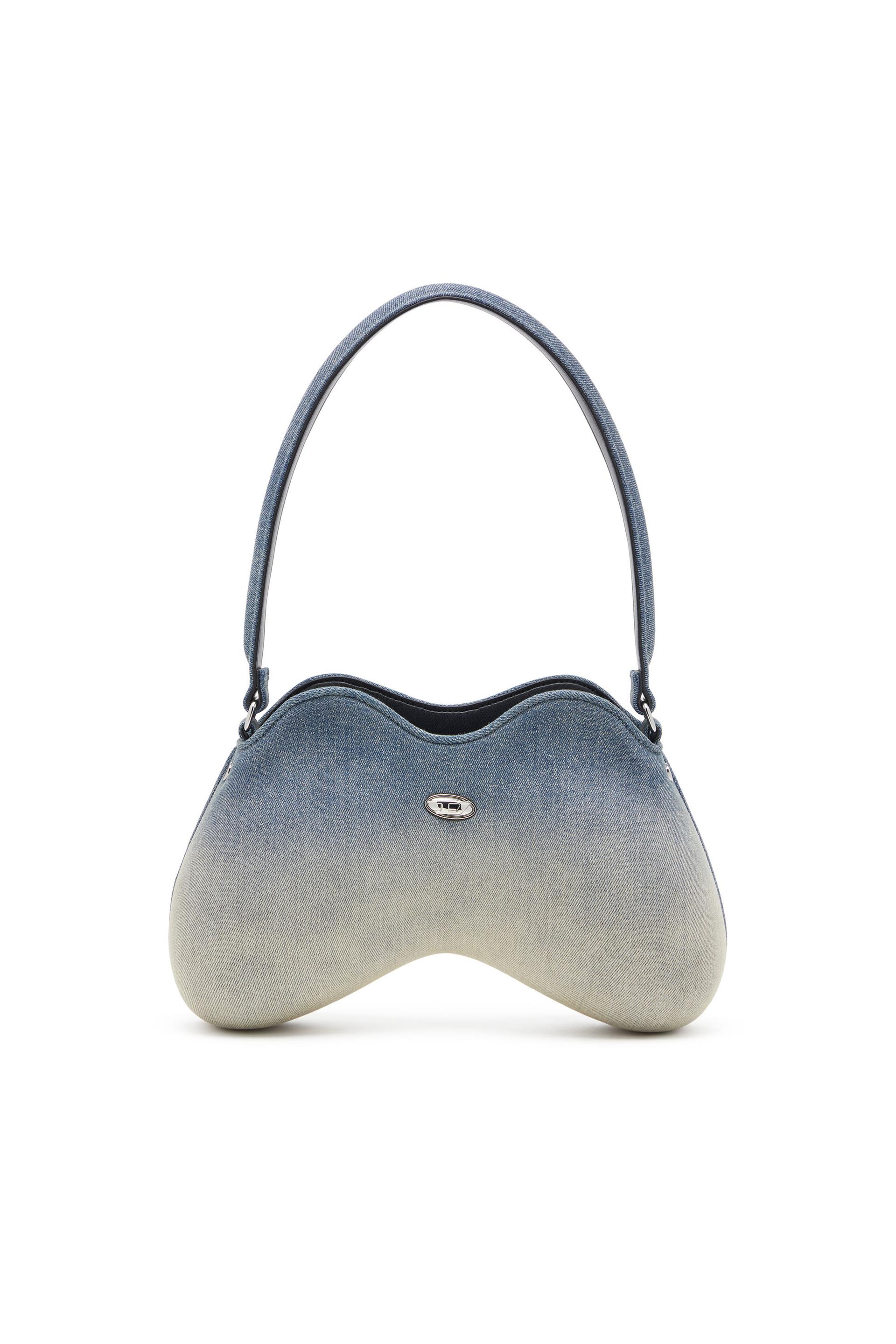 diesel - double-d-shoulder bag in solarised denim - shoulder bags - woman - blue