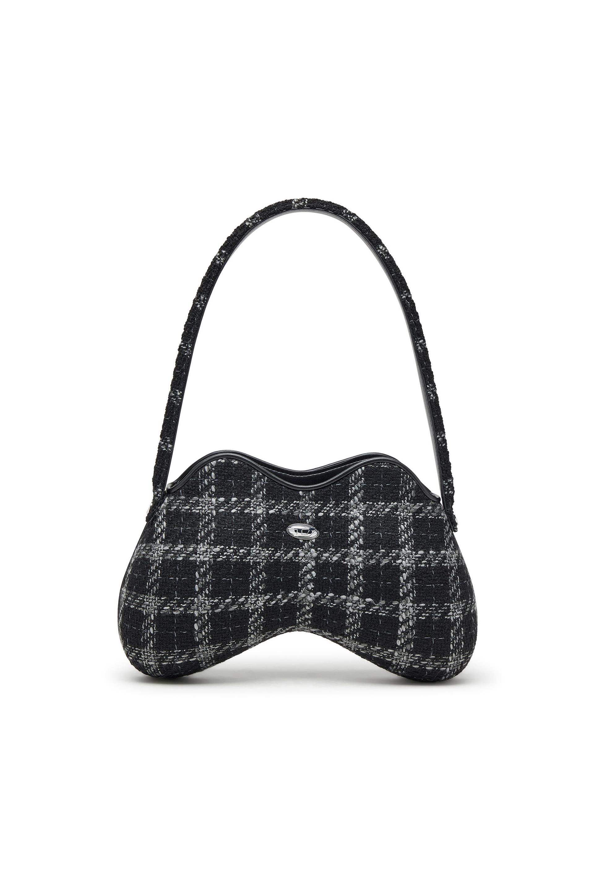 diesel - double-d-shoulder bag with houndstooth motif - shoulder bags - woman - black