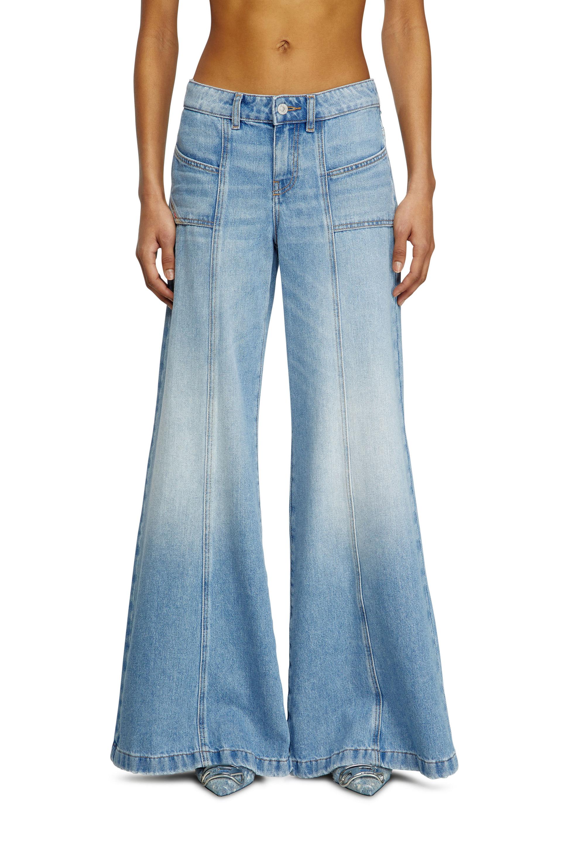 diesel - flare jeans - d-akii - jeans - woman - blue