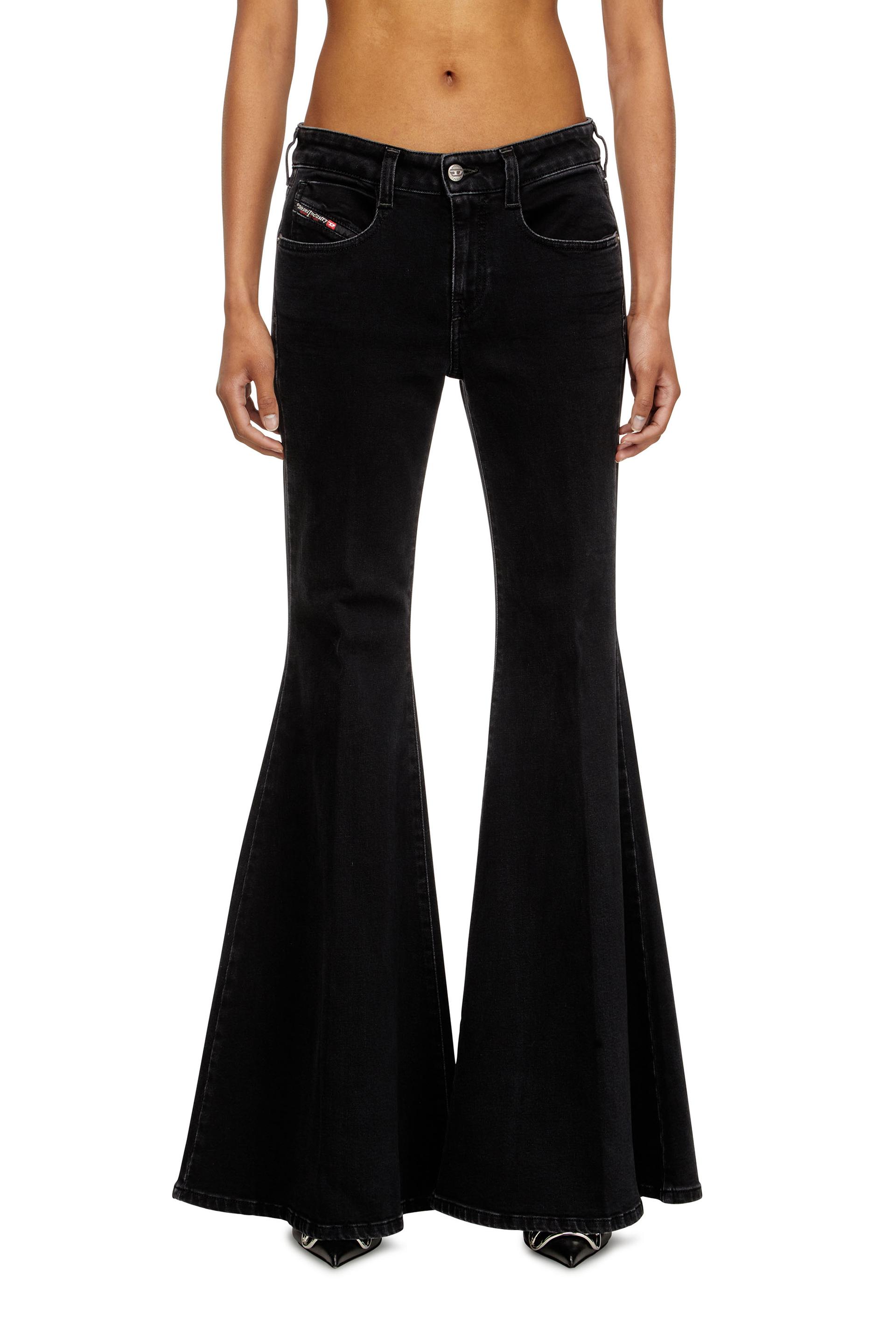 diesel - flare jeans low waist 1970 d-bleess - jeans - woman - black
