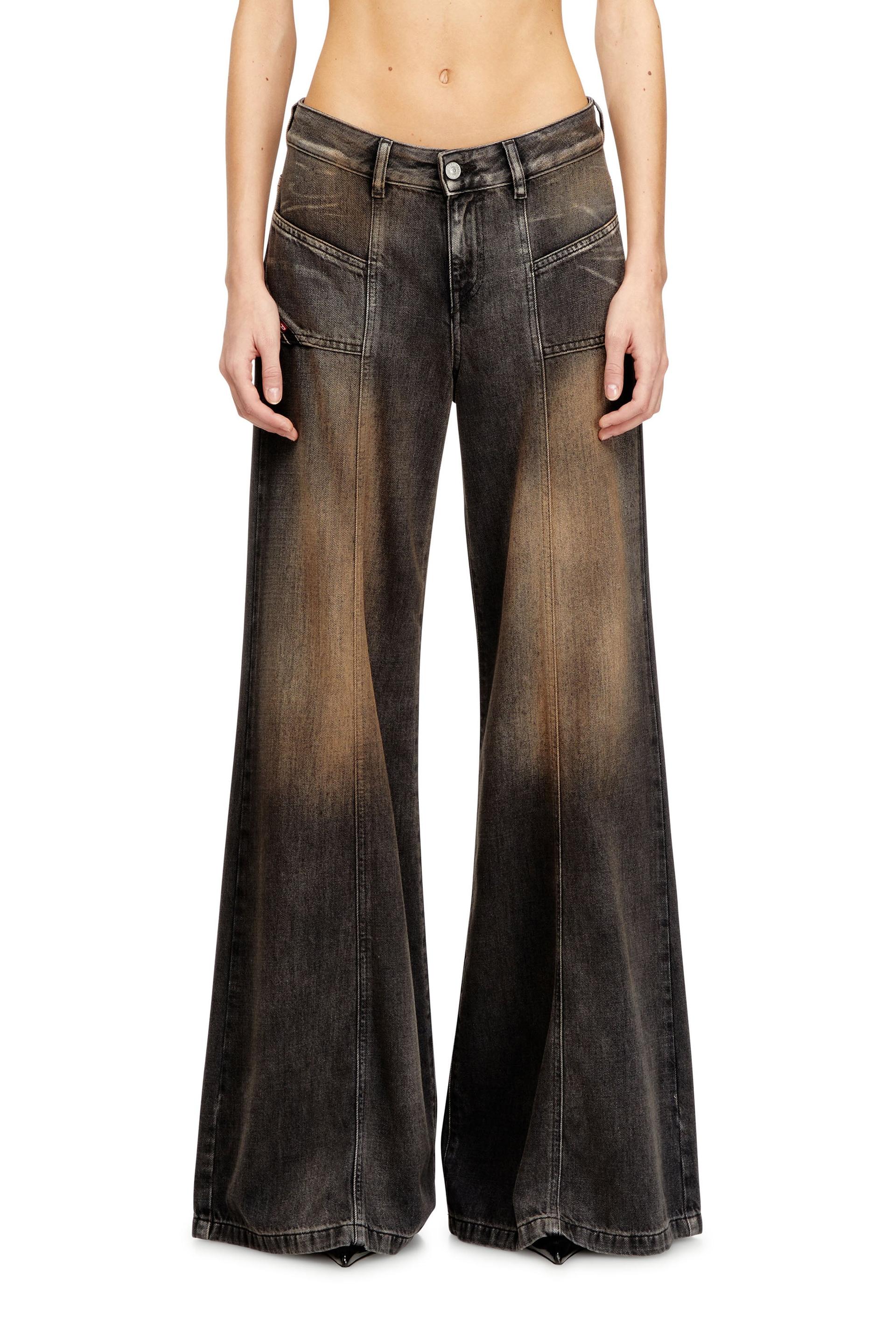 diesel - flare jeans low waist d-akii - jeans - woman - black