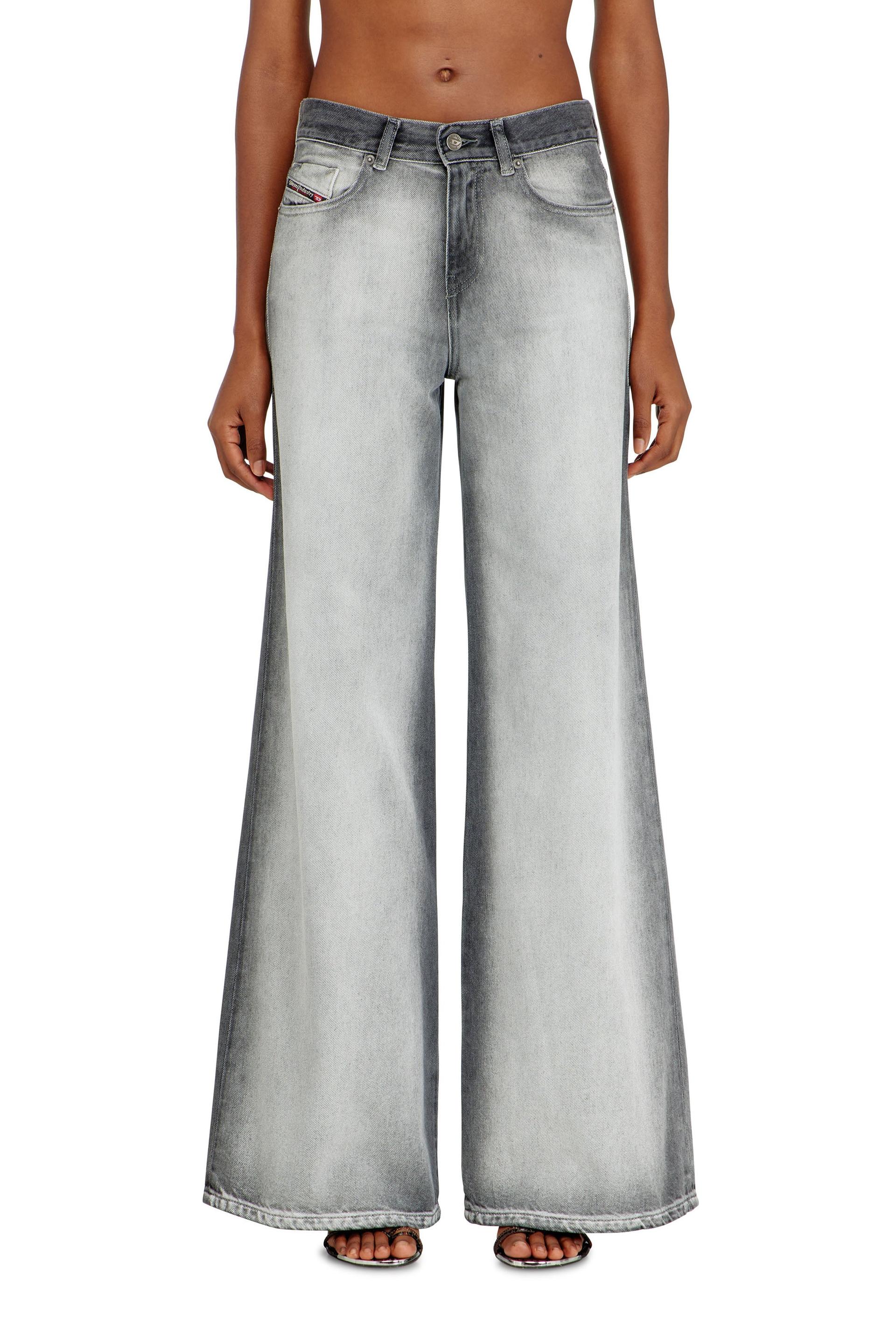 diesel - flare jeans regular waist 1978 d-akemi - jeans - woman - grey