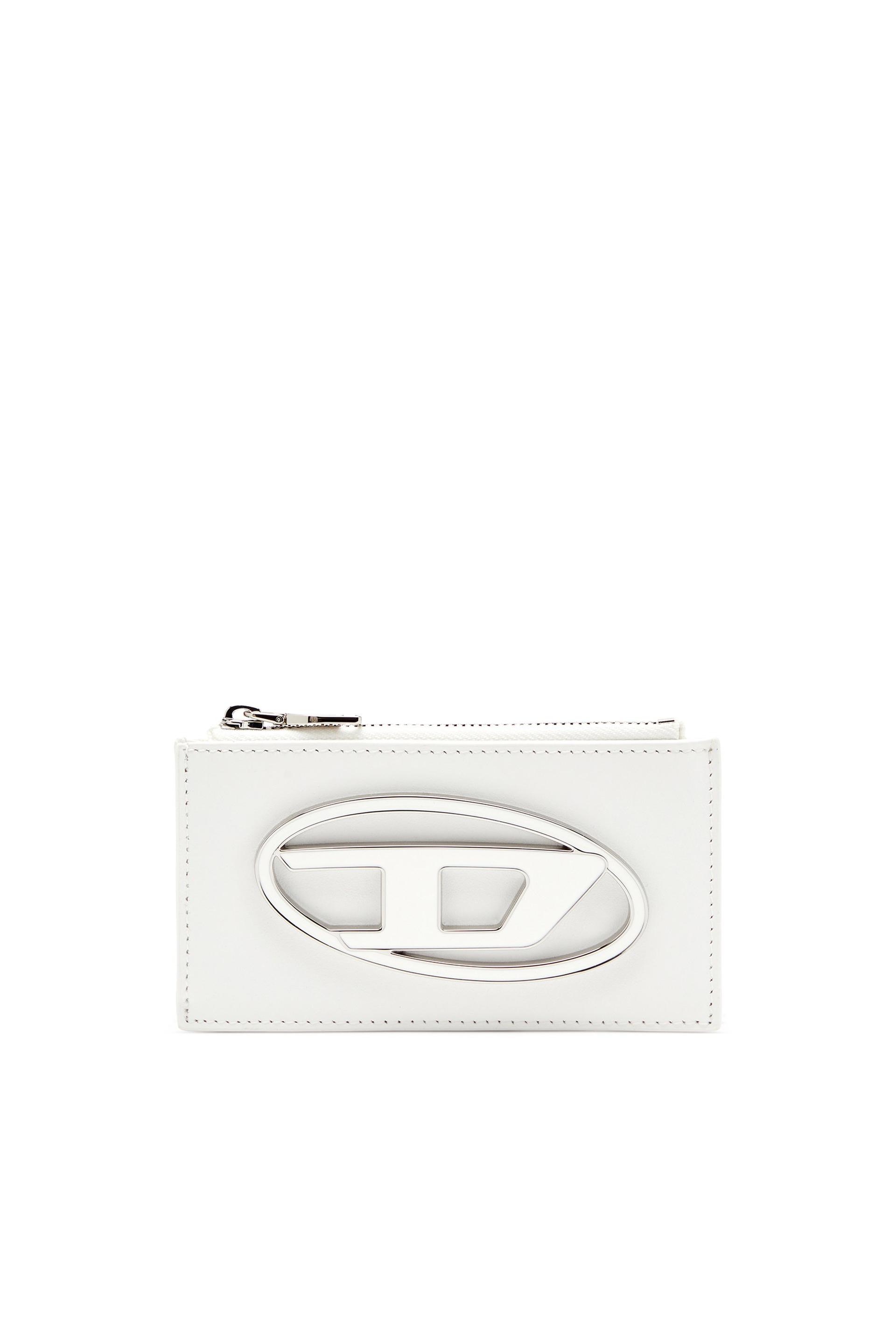 diesel - flat card holder in nappa leather - card cases - woman - white