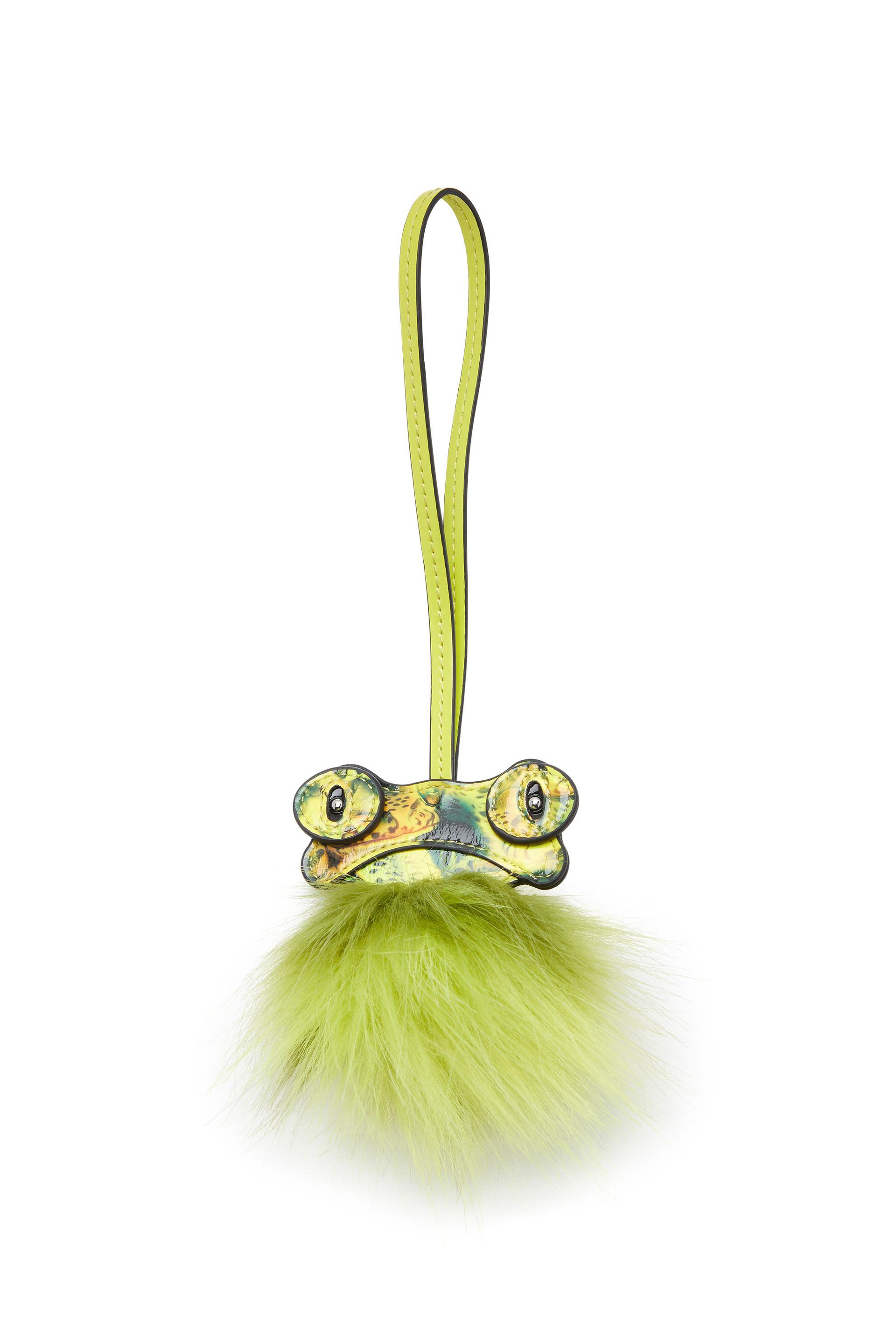 diesel - frog bag charm with fluffy tail - charms and keyrings - woman - green