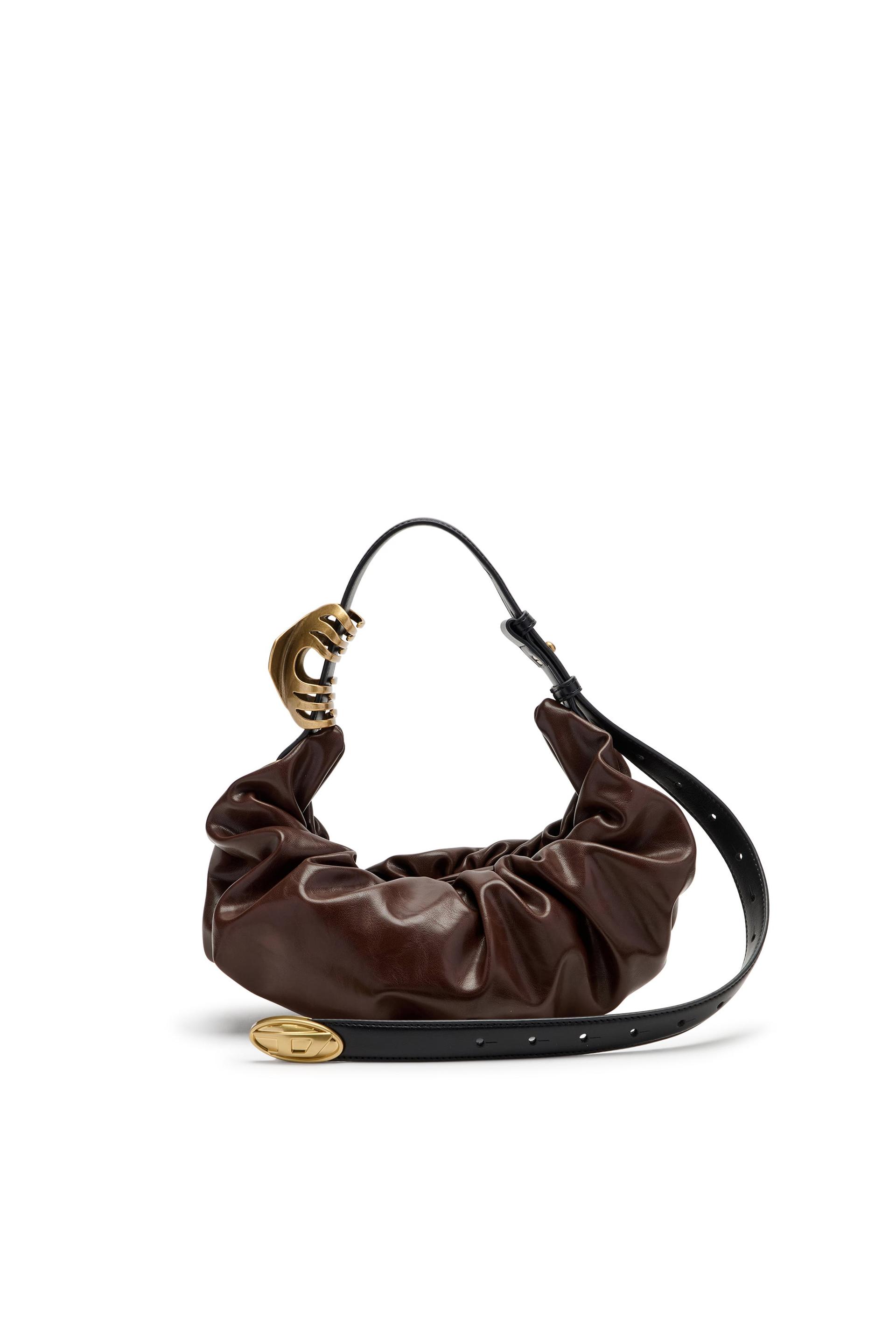 diesel - grab-d-small scruched hobo bag - shoulder bags - woman - brown