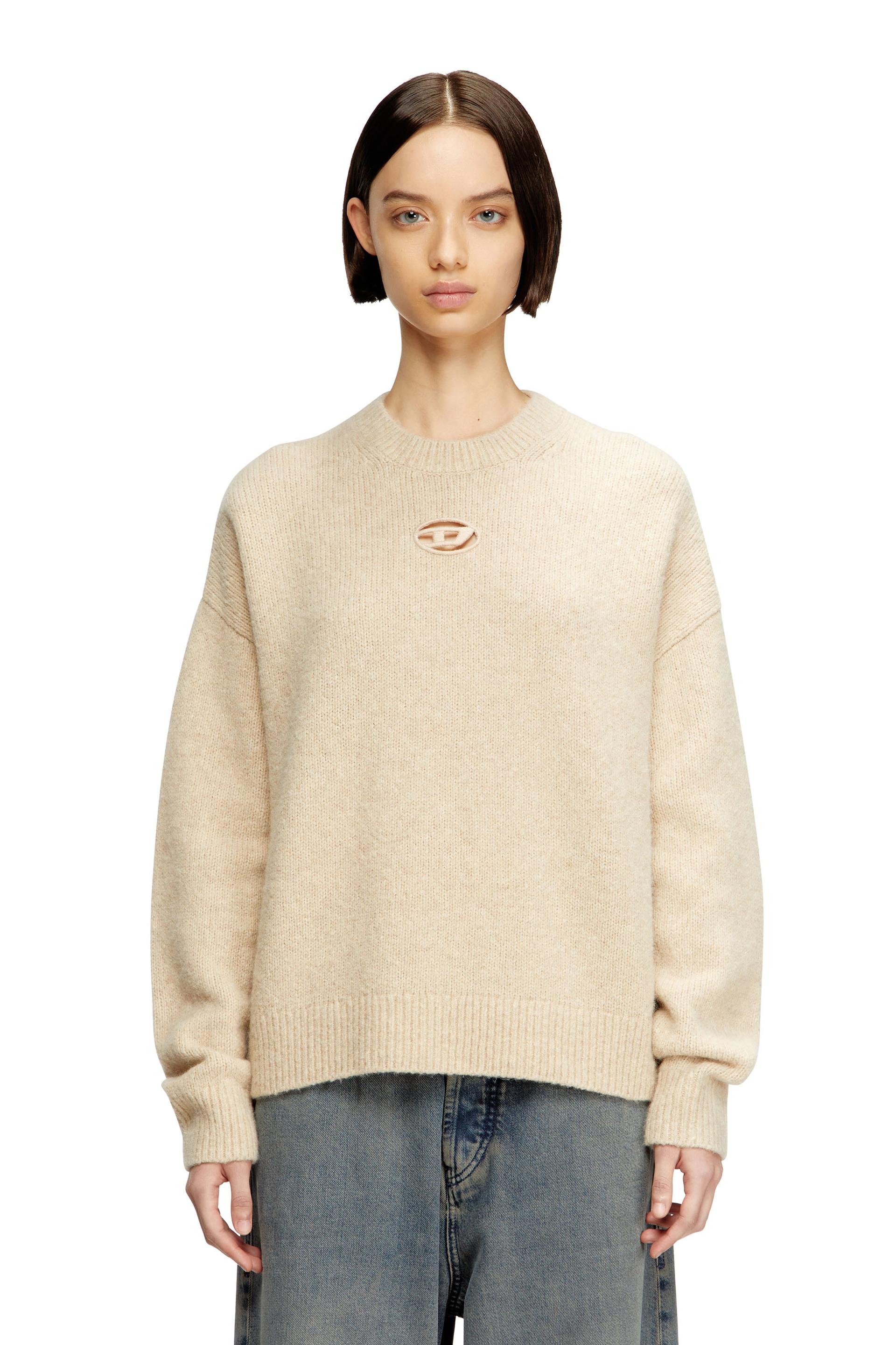 diesel - jumper in wool and alpaca blend - knitwear - woman - beige